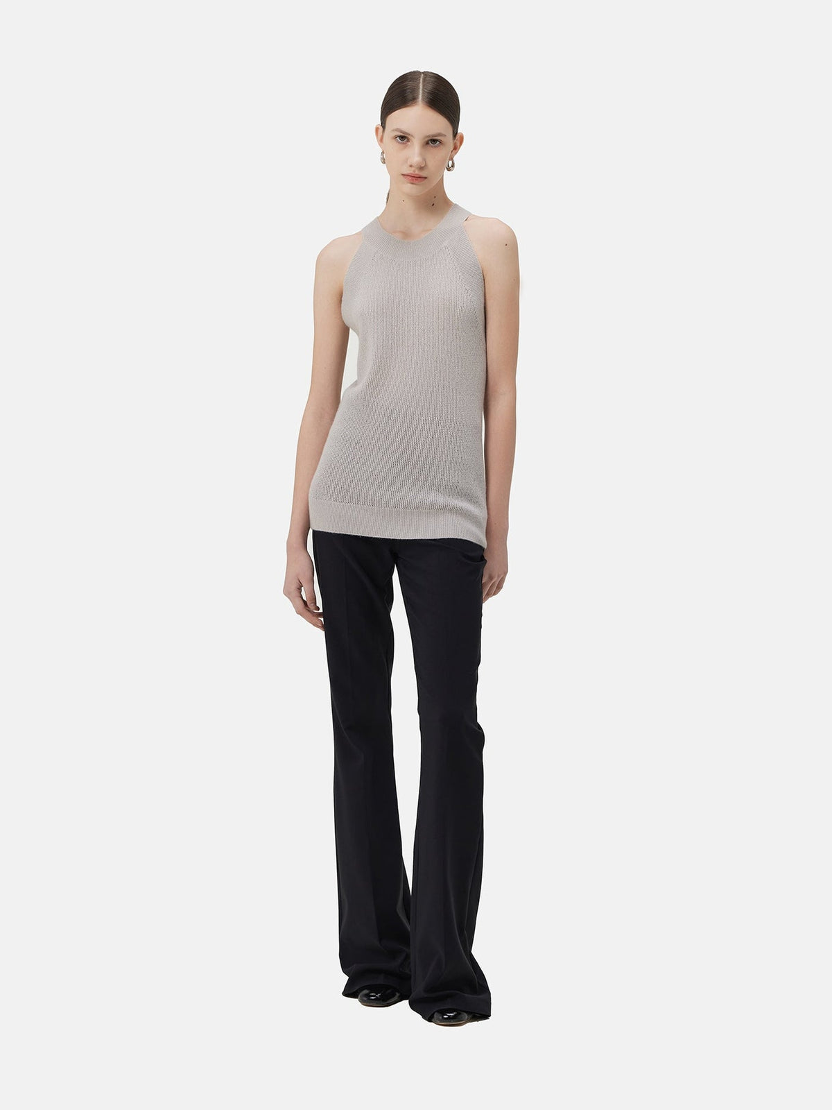 Sleeveless Cashmere Top — Light Taupe