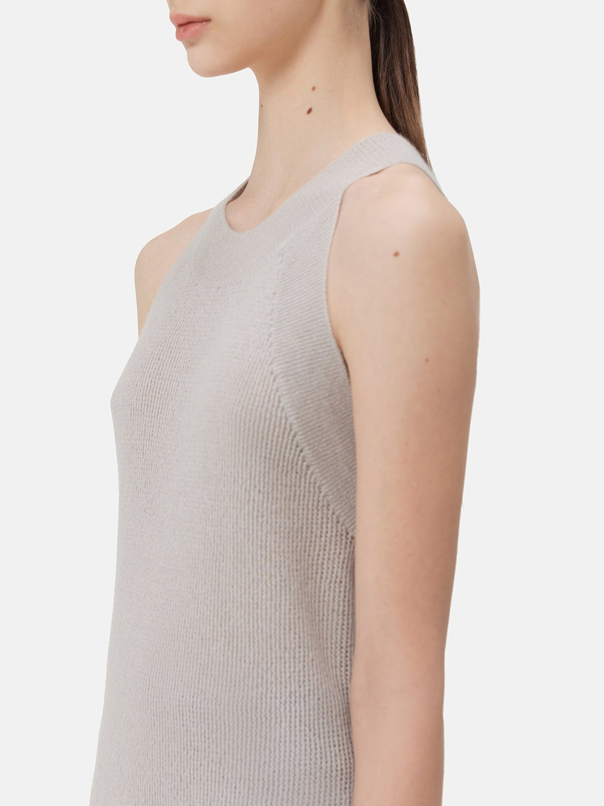 Sleeveless Cashmere Top — Light Taupe