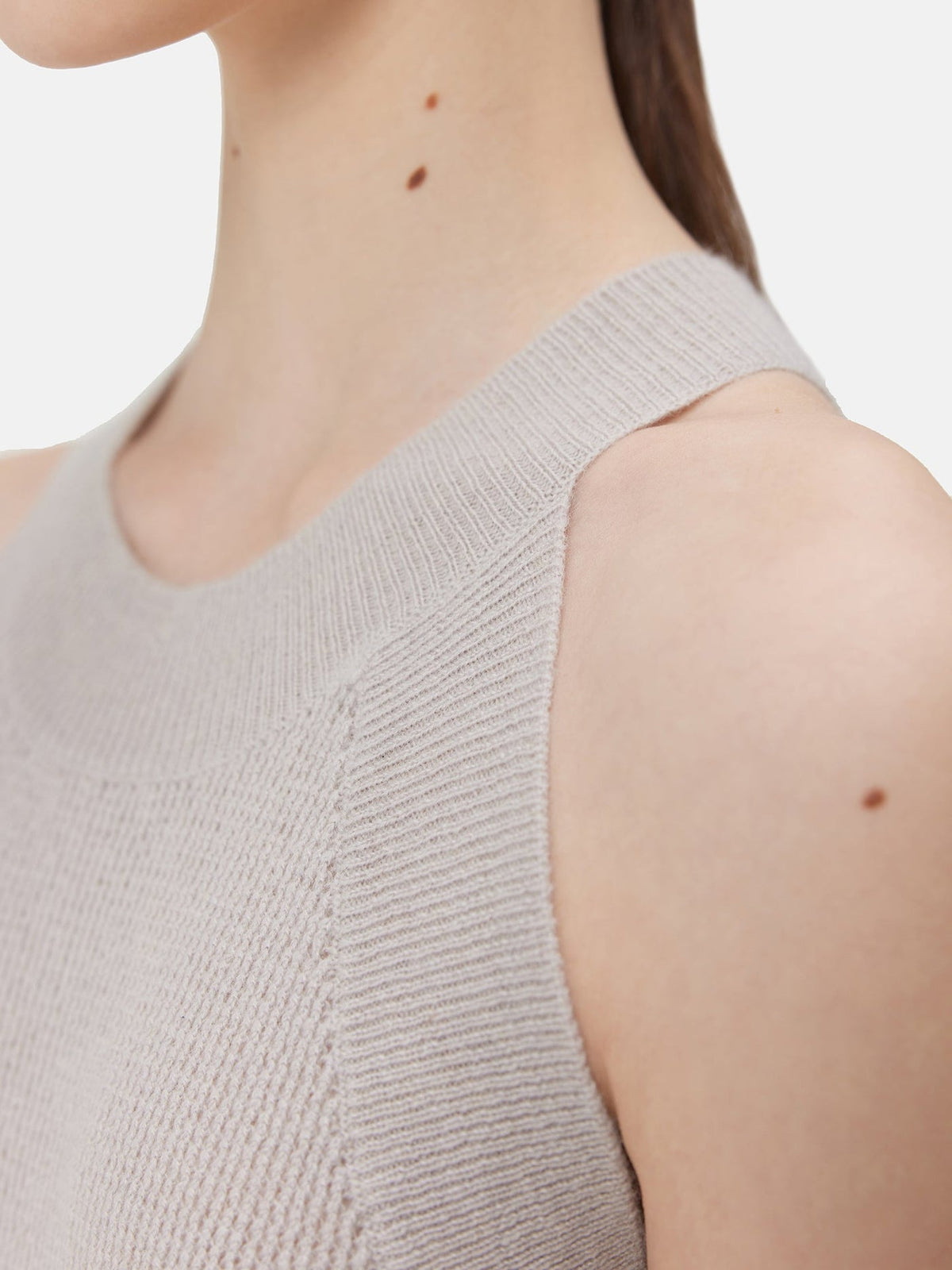 Sleeveless Cashmere Top — Light Taupe