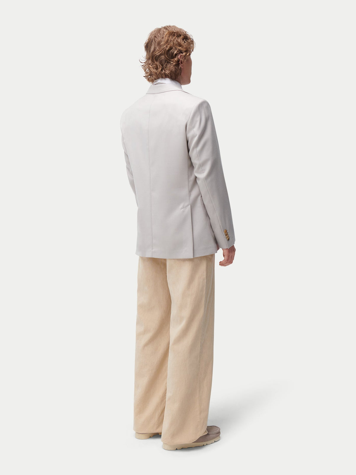 Men's Single-breasted Cashmere Blazer — Light Taupe