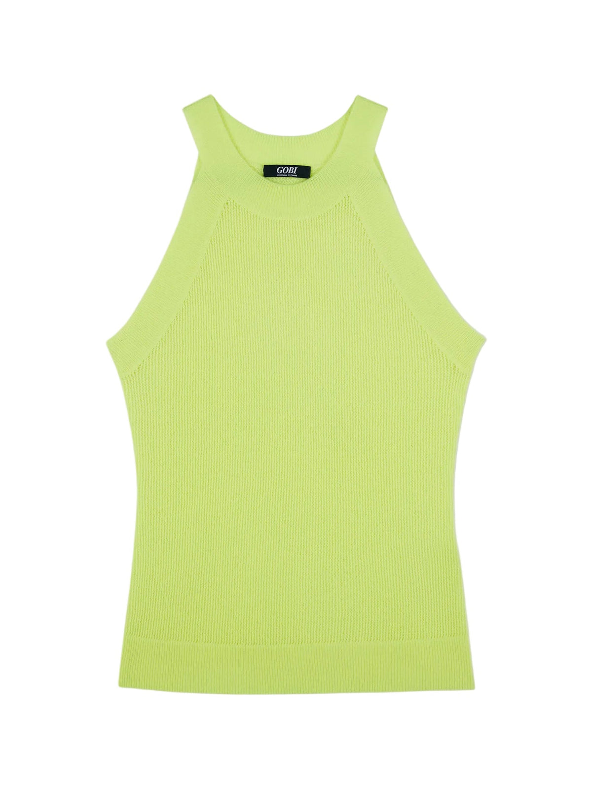 Sleeveless Cashmere Top — Lime Yellow