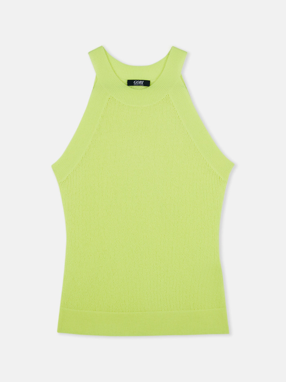 Sleeveless Cashmere Top — Lime Yellow