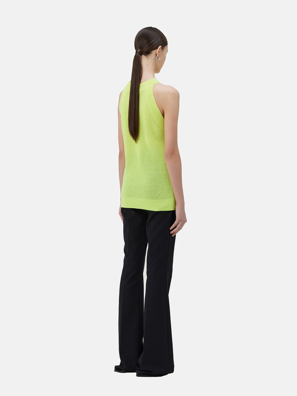 Sleeveless Cashmere Top — Lime Yellow