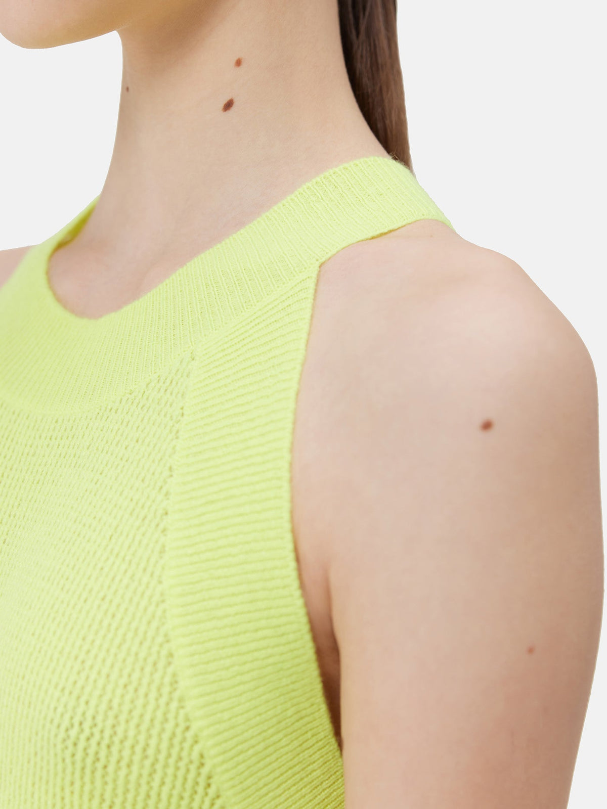 Sleeveless Cashmere Top — Lime Yellow