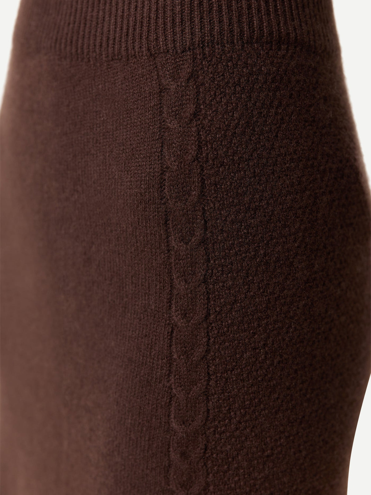 A-line Cashmere Knitted Skirt — Mahogany Brown