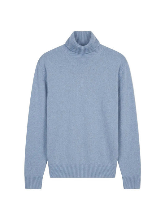 Timeless Turtleneck Cashmere Sweater — Muted Blue