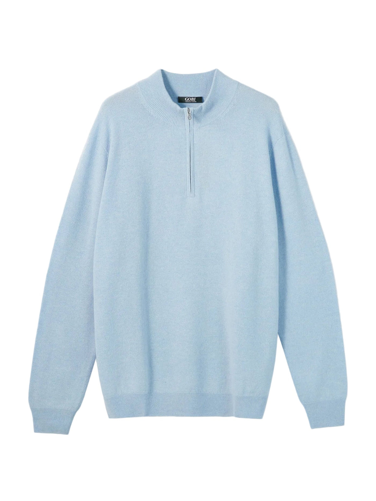 Essential Half-zip Cashmere Sweater — Muted Blue