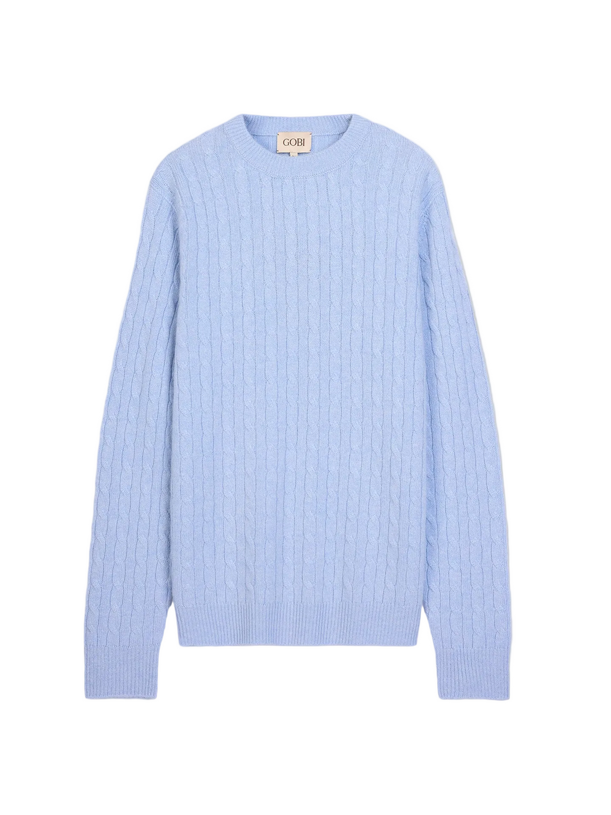 Cashmere Cable-knit Sweater — Muted Blue