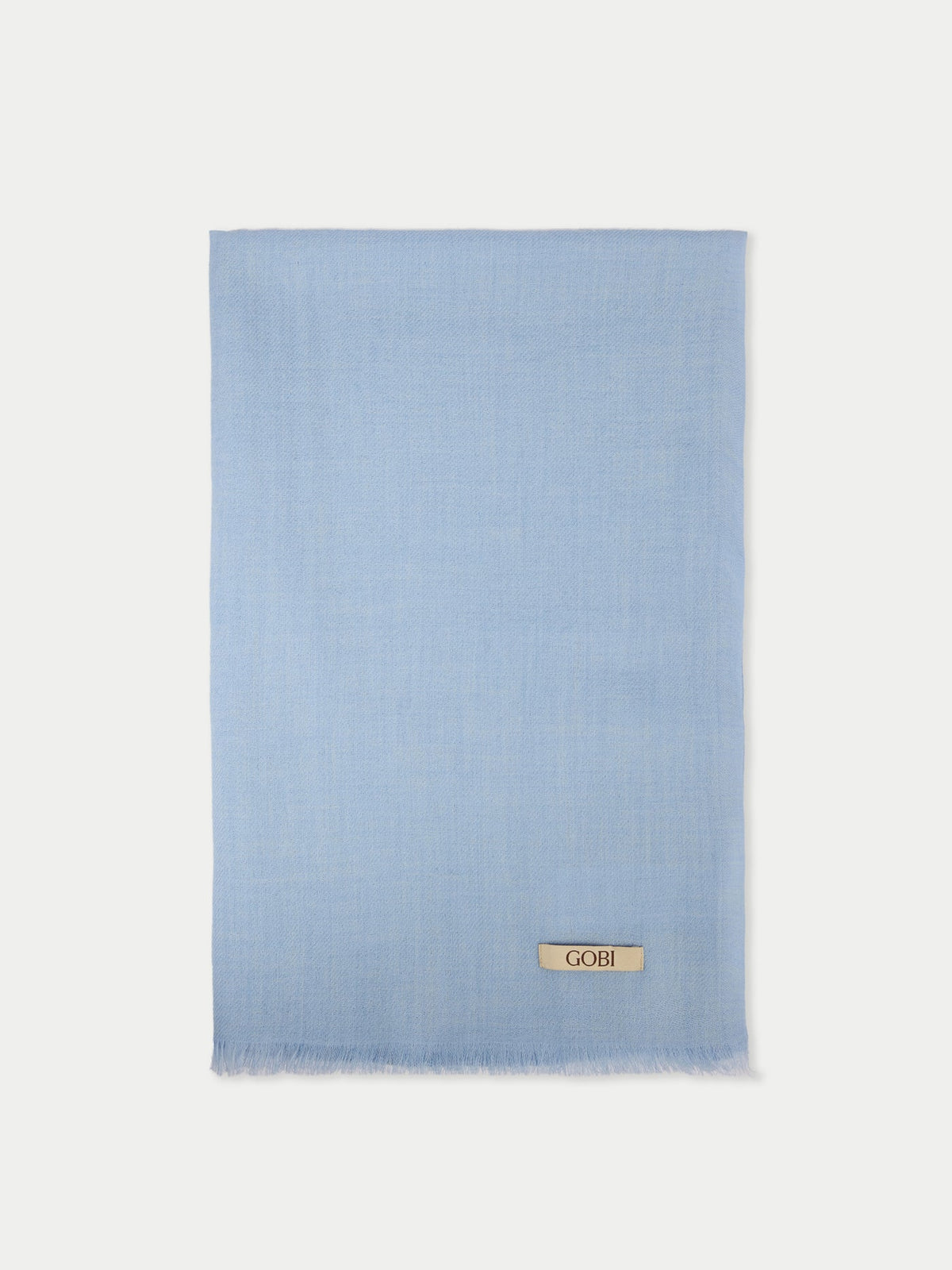 Lightweight Cashmere Woven Scarf — Muted Blue