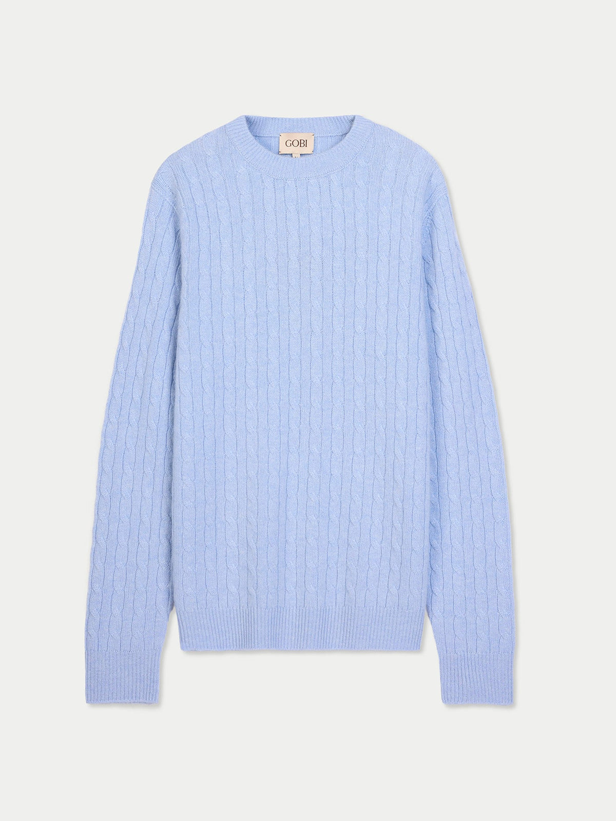 Cashmere Cable-knit Sweater — Muted Blue
