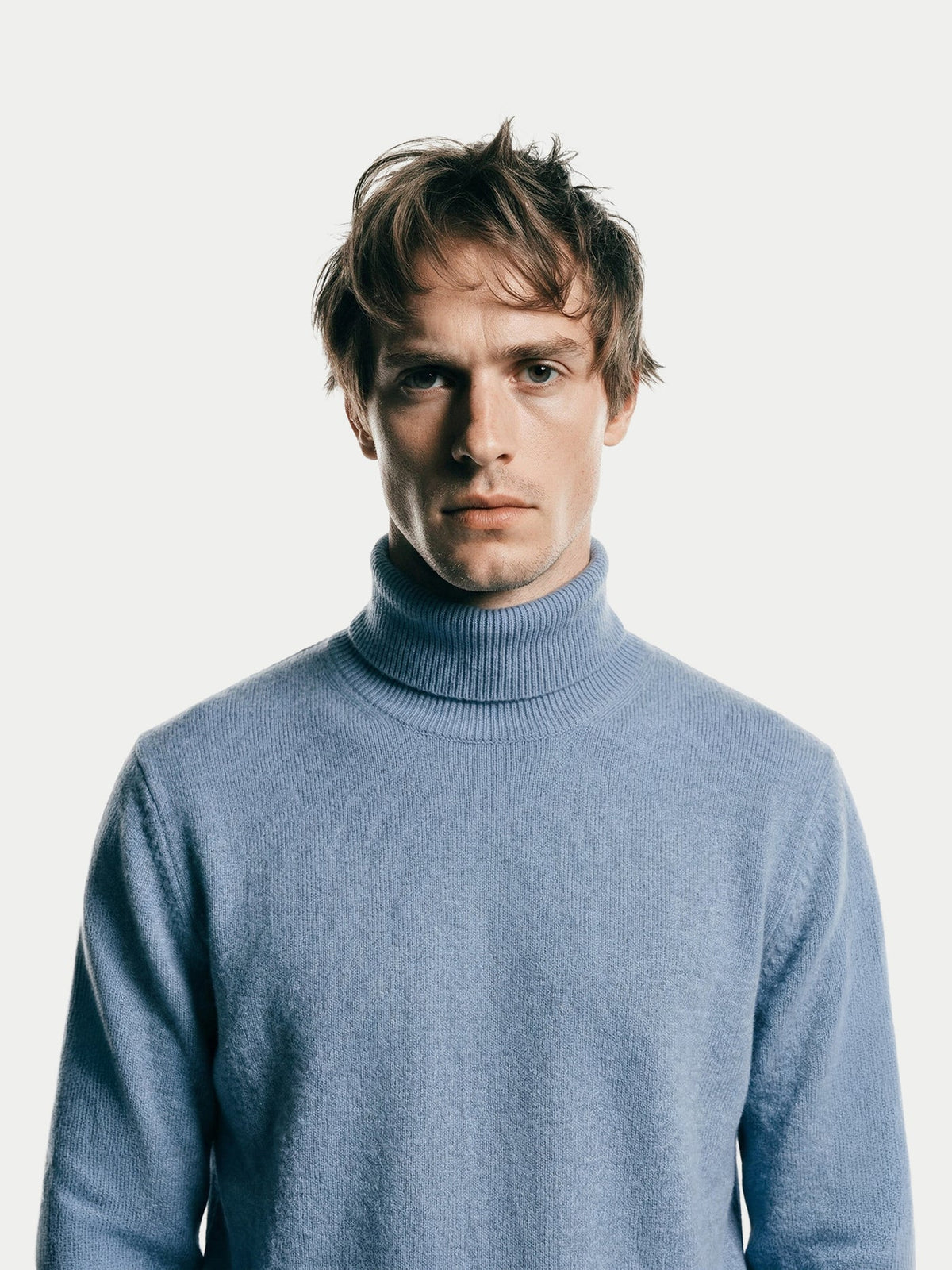Timeless Turtleneck Cashmere Sweater — Muted Blue