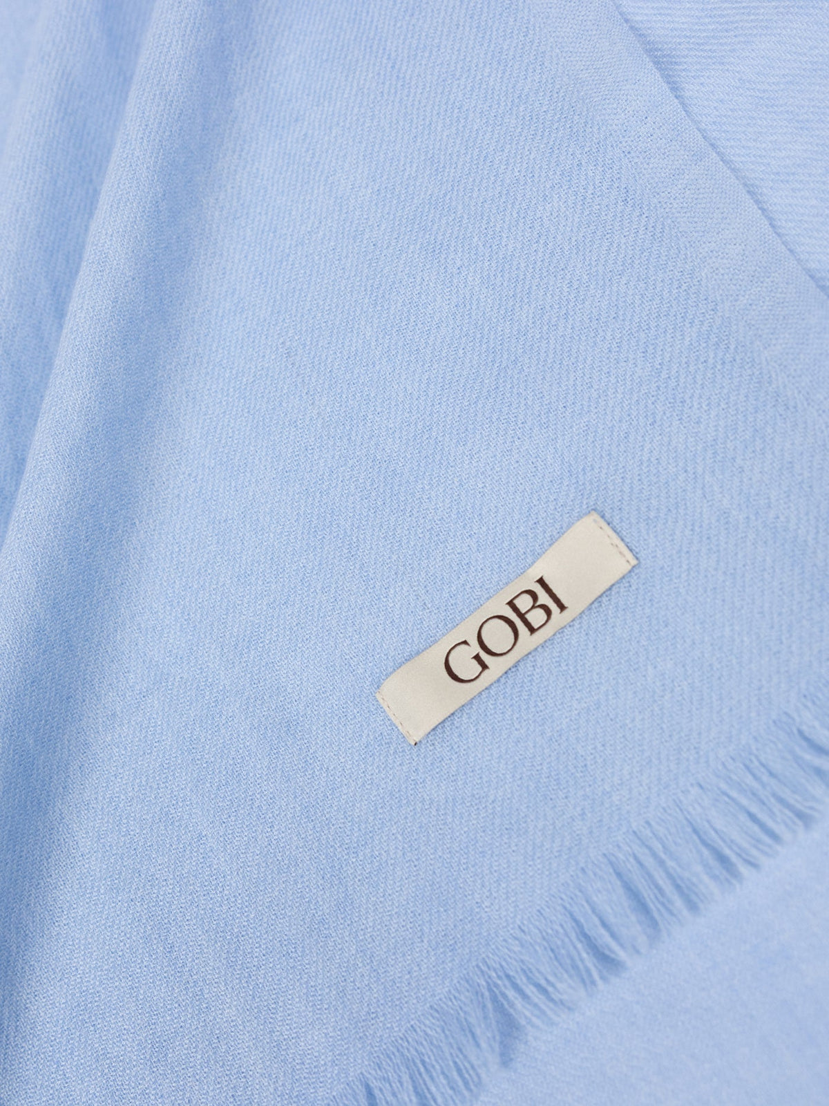 Lightweight Cashmere Woven Scarf — Muted Blue
