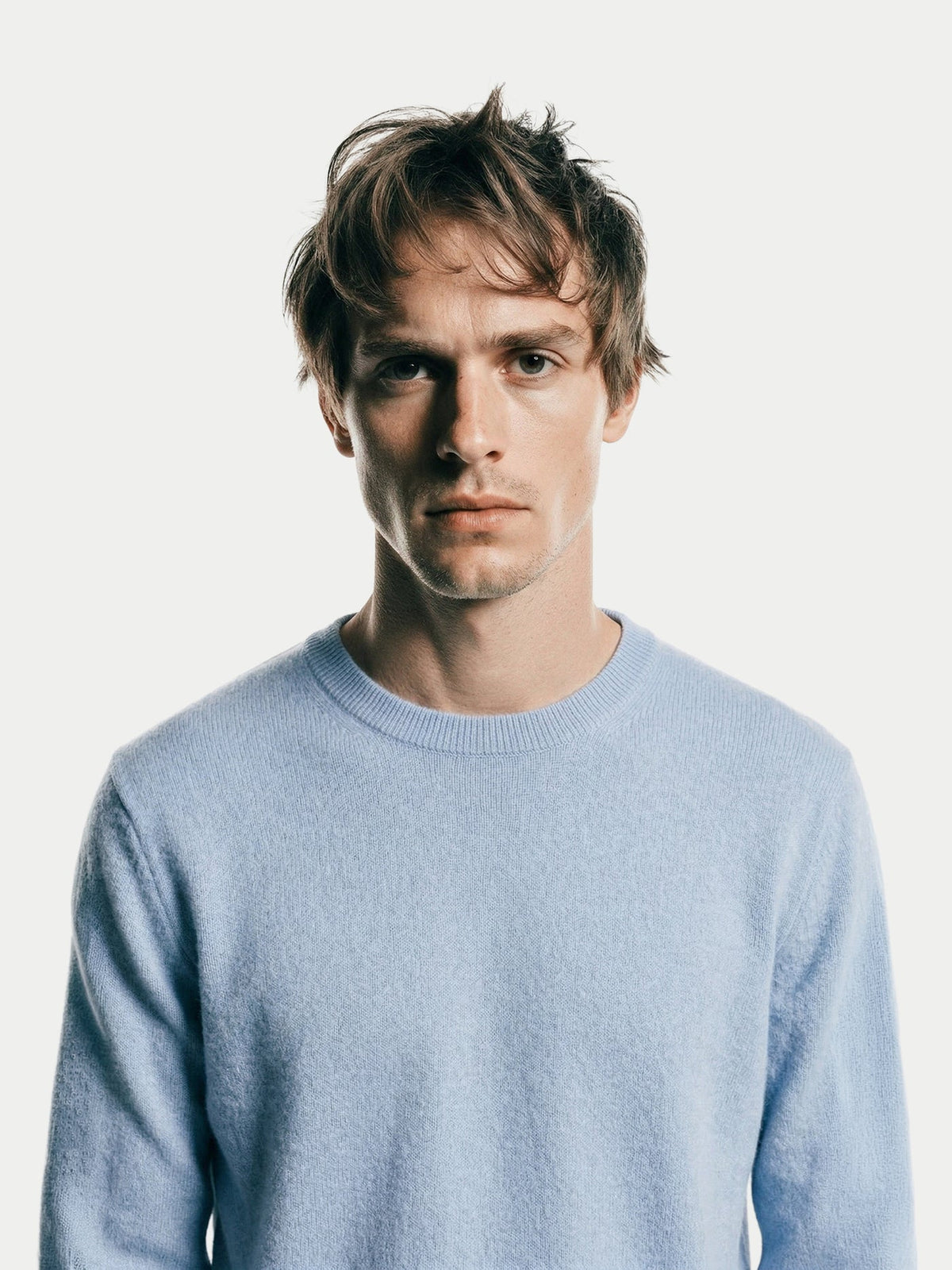 Timeless Crewneck Cashmere Sweater — Muted Blue