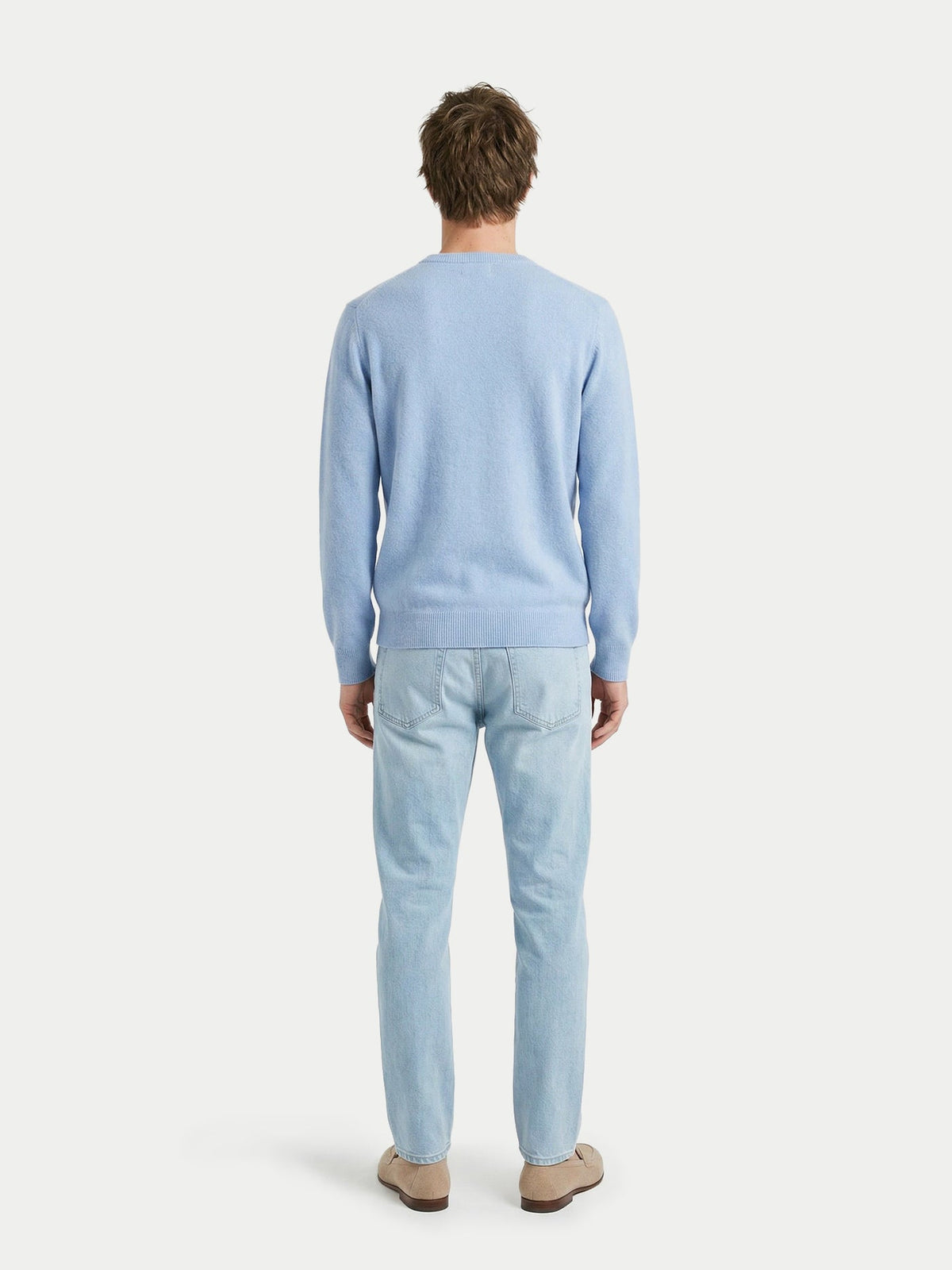 Timeless Crewneck Cashmere Sweater — Muted Blue