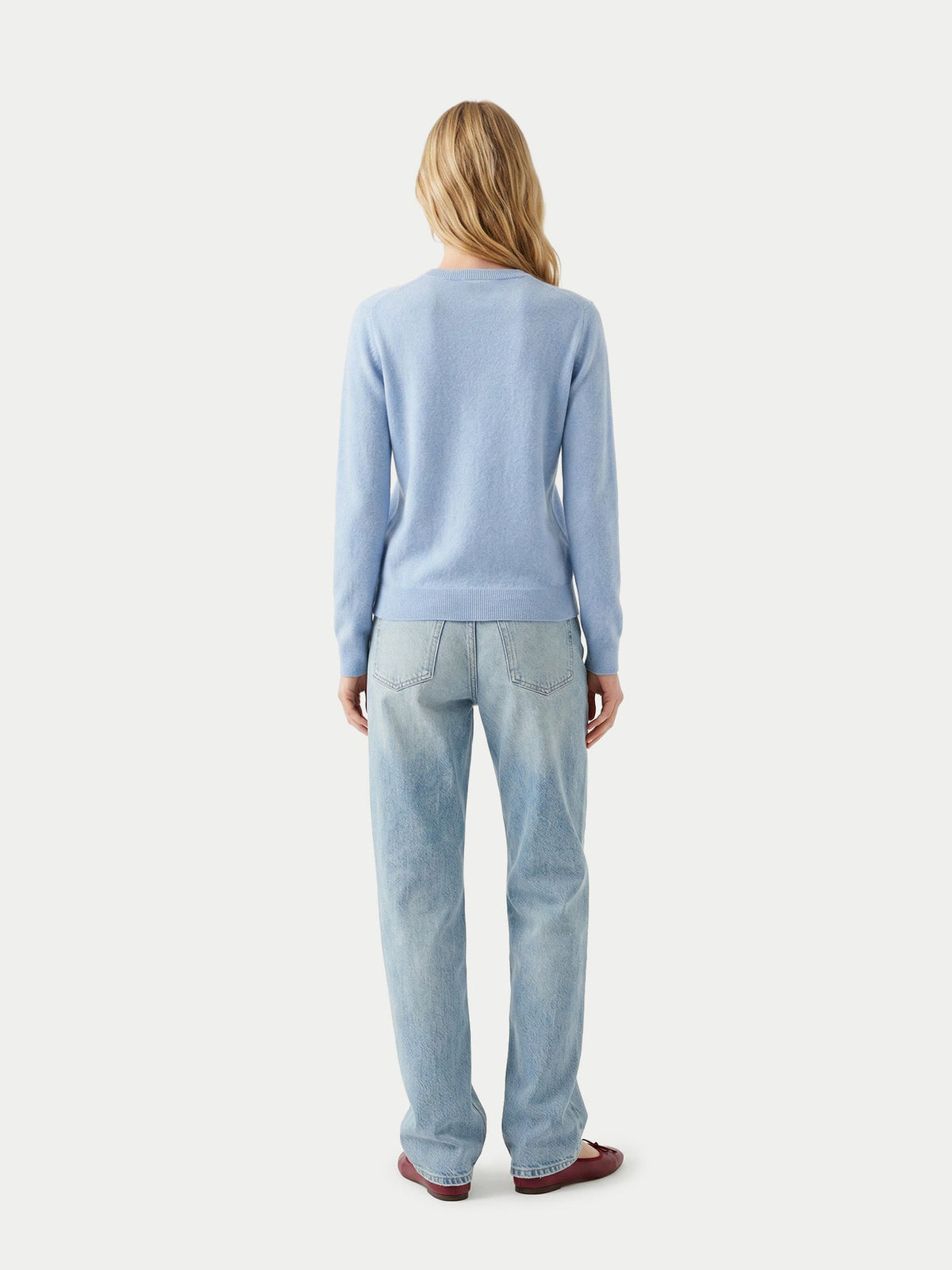 Timeless Cashmere Crewneck Sweater — Muted Blue