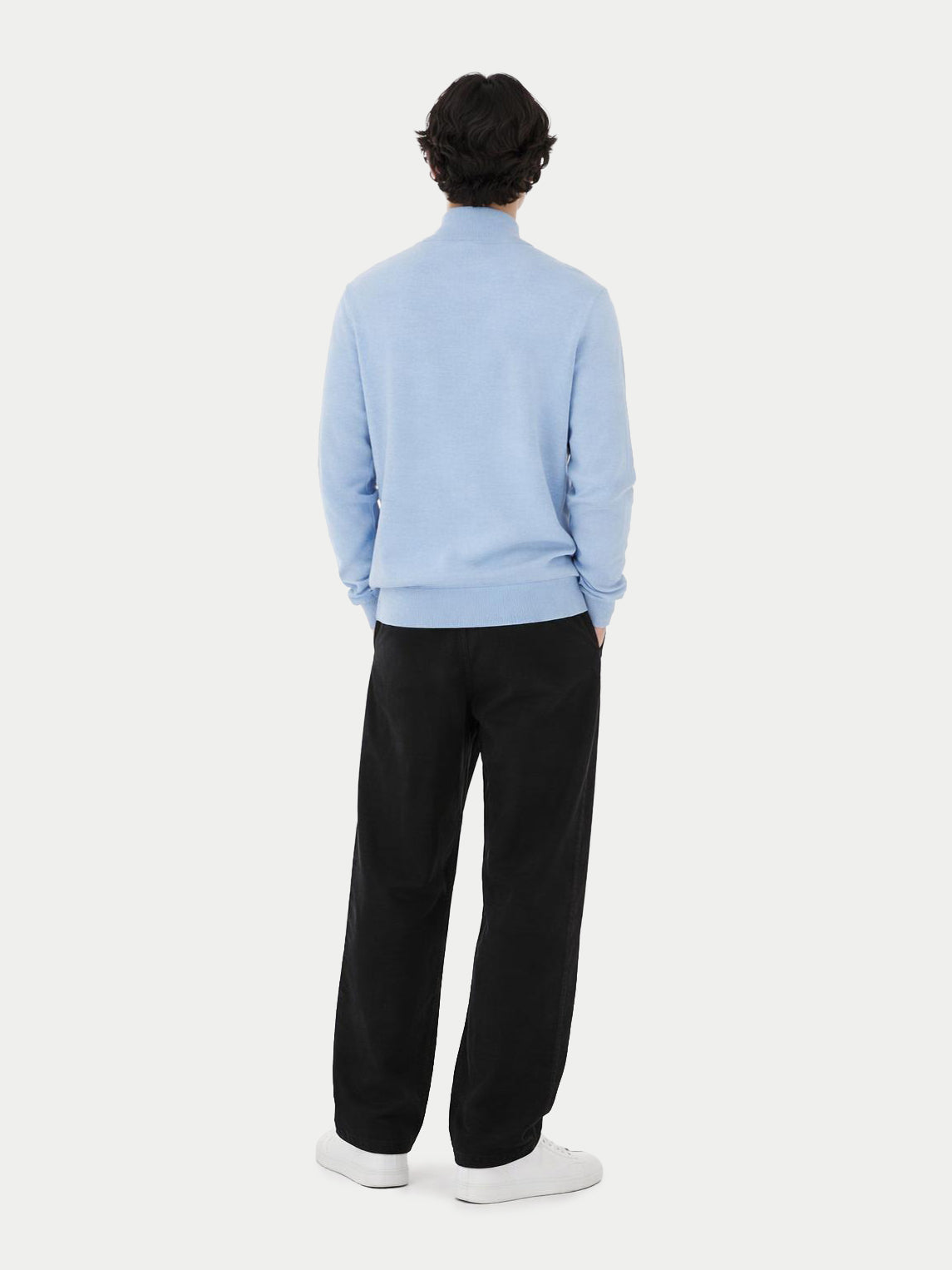 Essential Half-zip Cashmere Sweater — Muted Blue