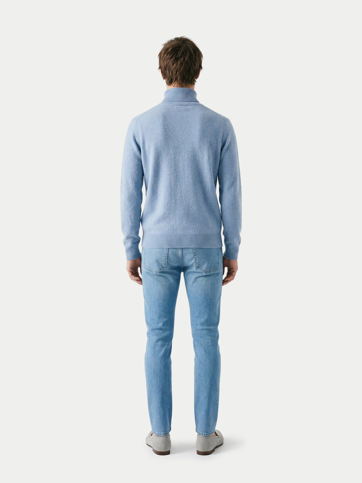 Timeless Turtleneck Cashmere Sweater — Muted Blue