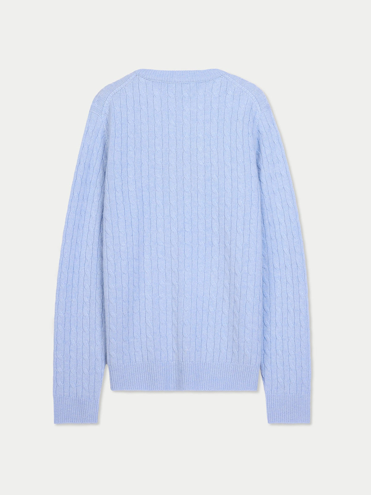 Cashmere Cable-knit Sweater — Muted Blue