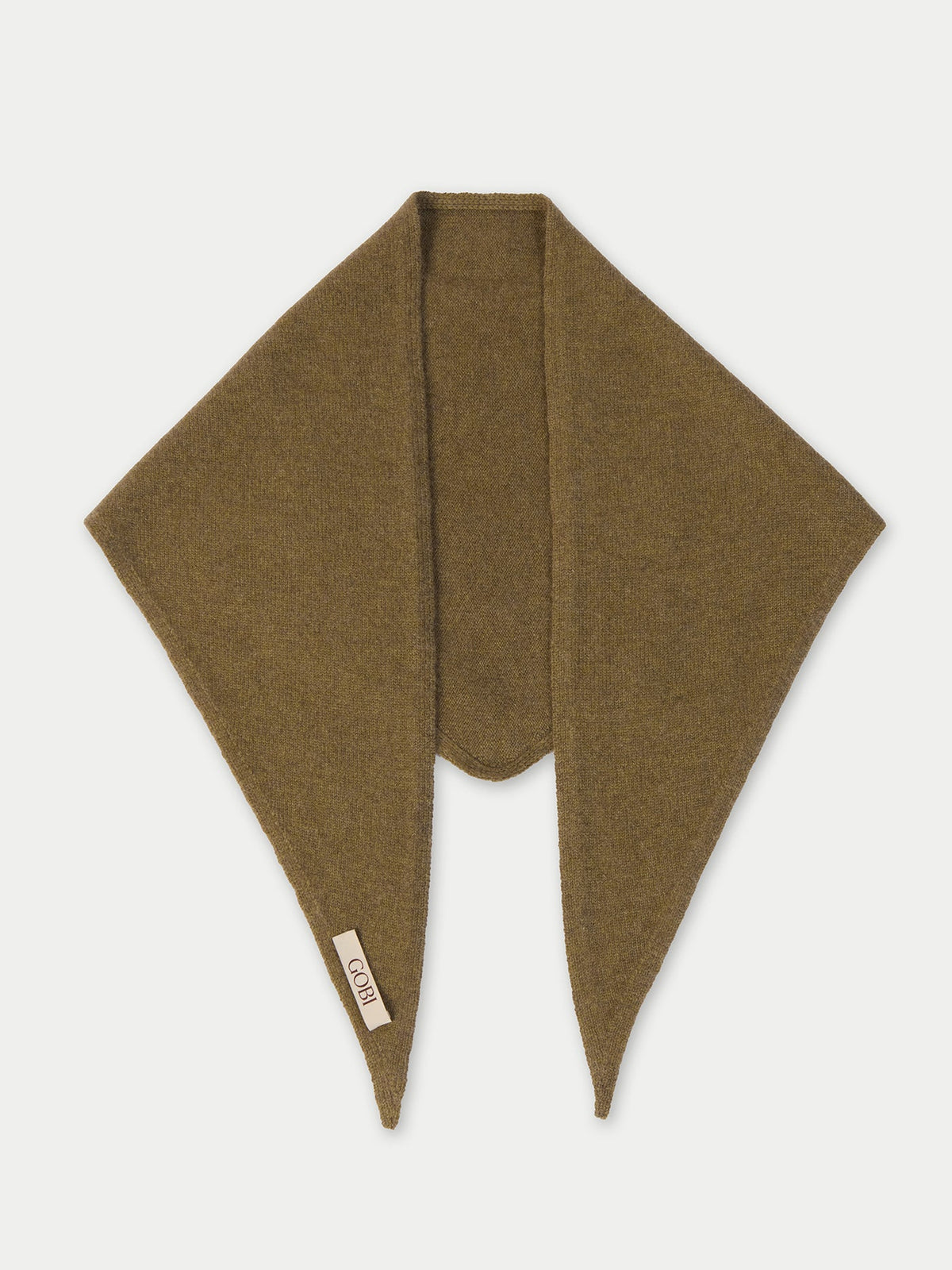 Triangular Cashmere Scarf — Muted Green