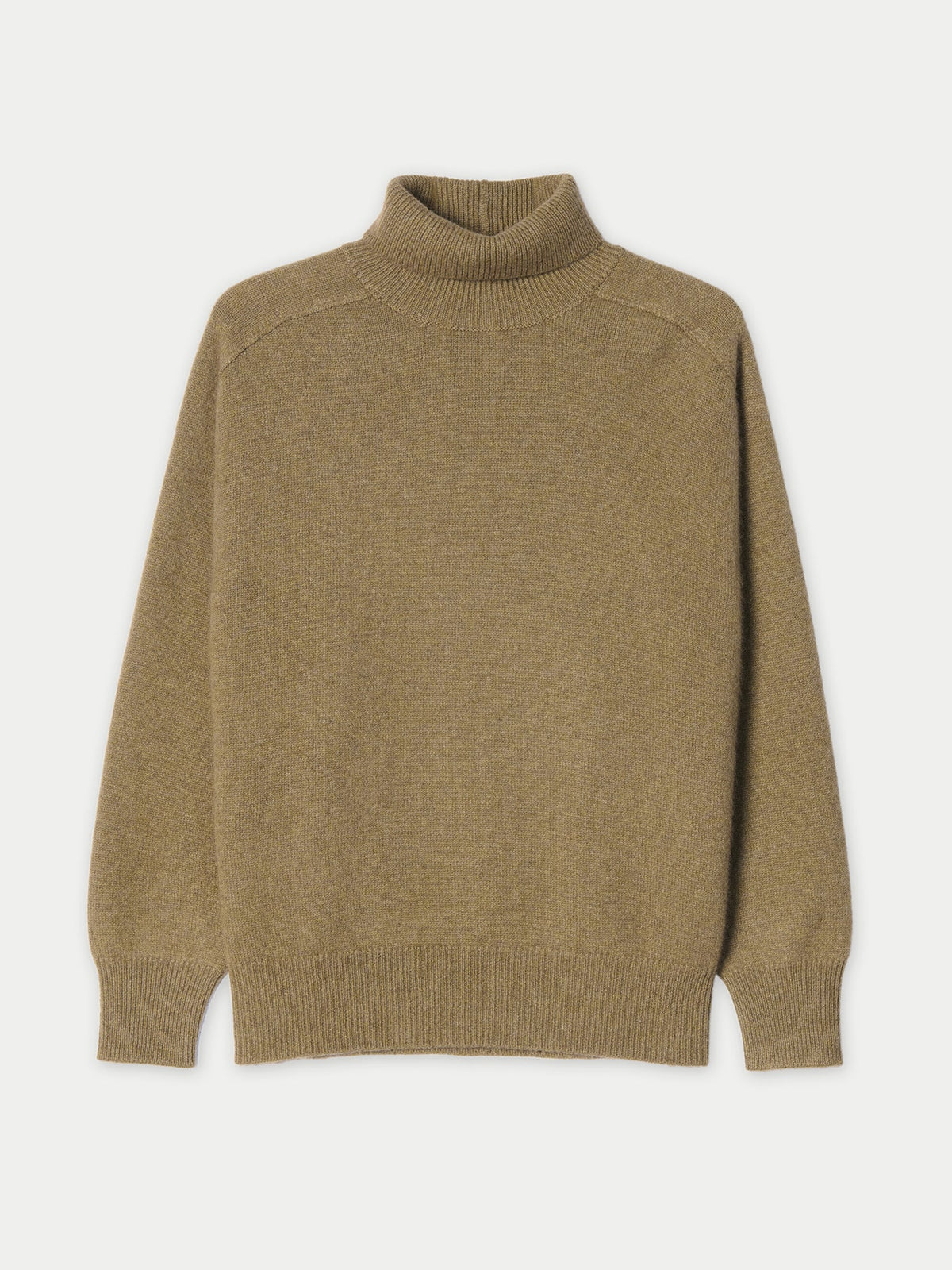 Unisex High-neck Cashmere Sweater — Muted Green