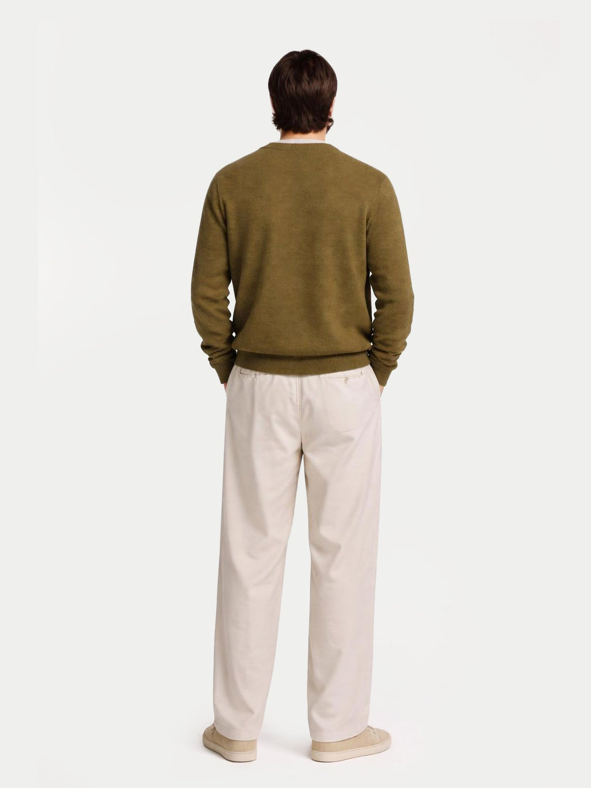 Essential Crewneck Cashmere Sweater — Muted Green