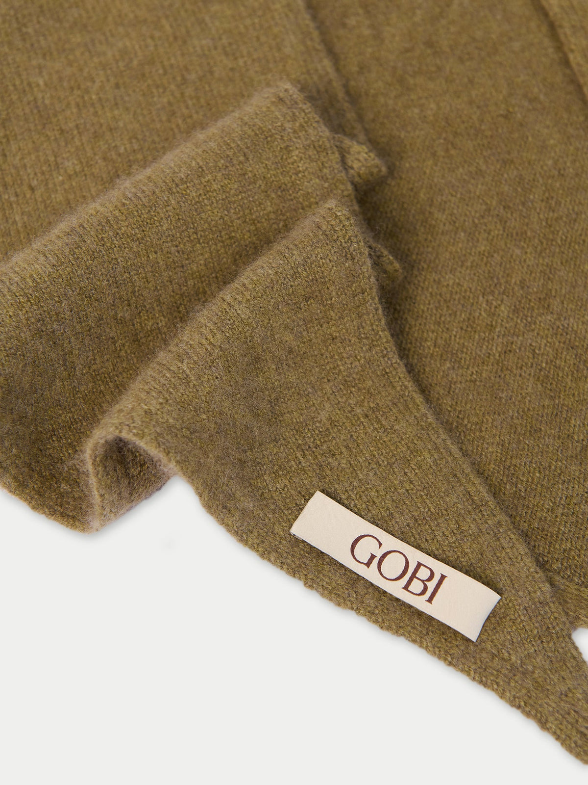 Triangular Cashmere Scarf — Muted Green