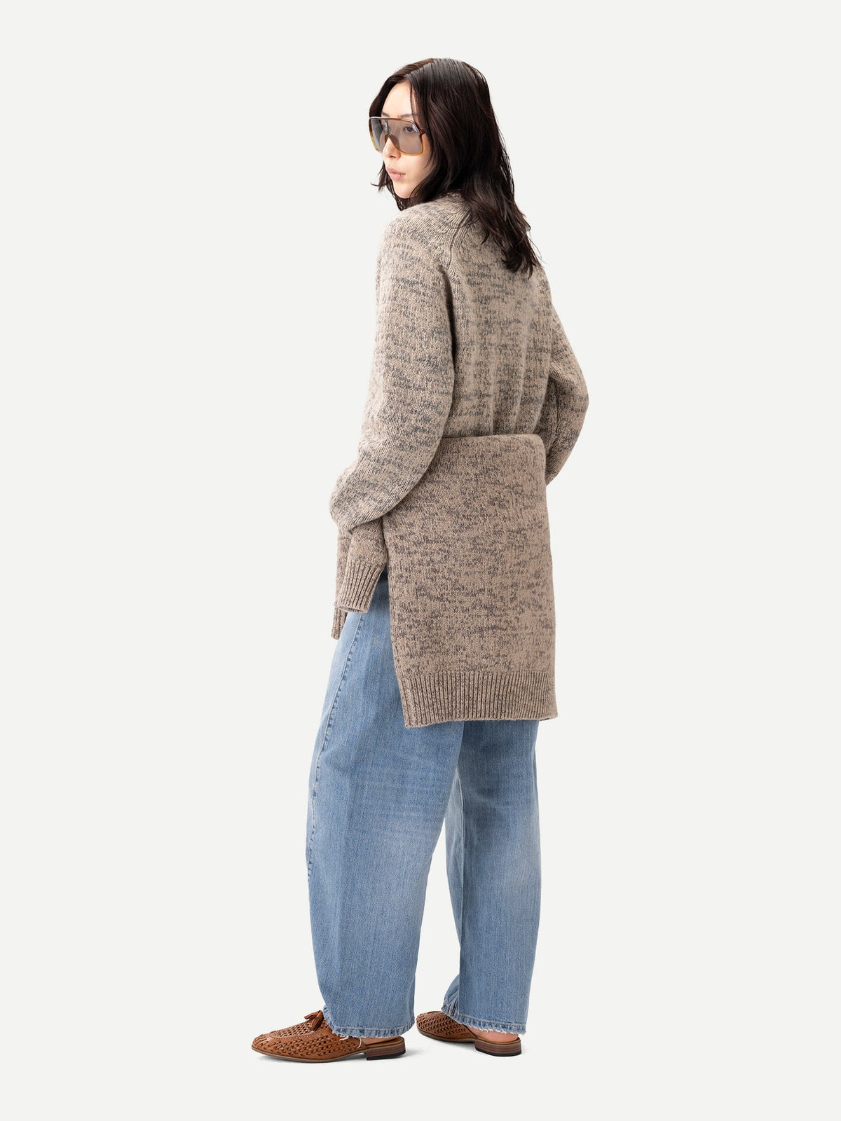 Unisex Mouline Cashmere Sweater — Muted Taupe