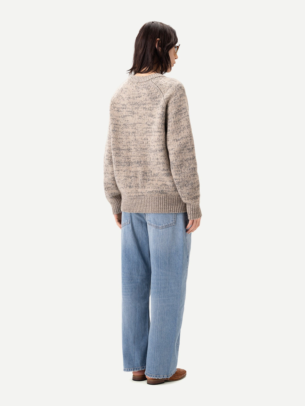 Unisex Mouline Cashmere Sweater — Muted Taupe