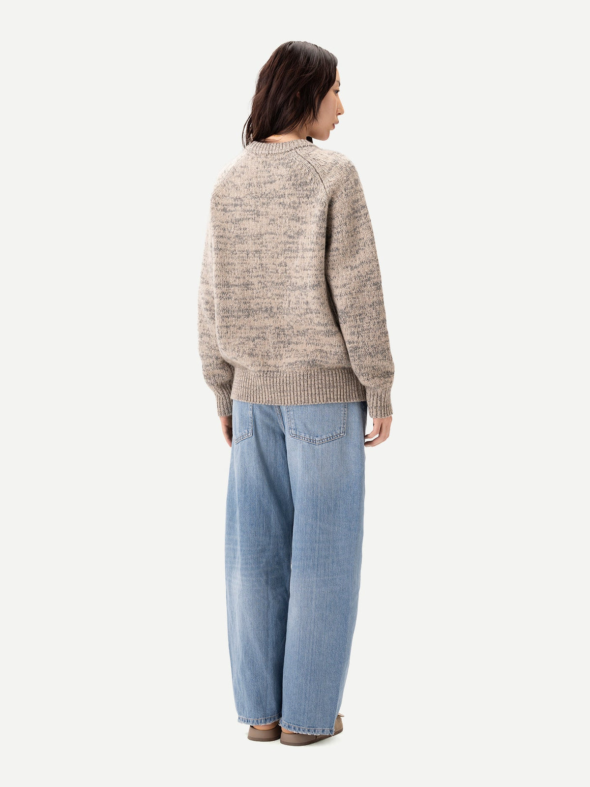 Unisex Mouline Cashmere Sweater — Muted Taupe