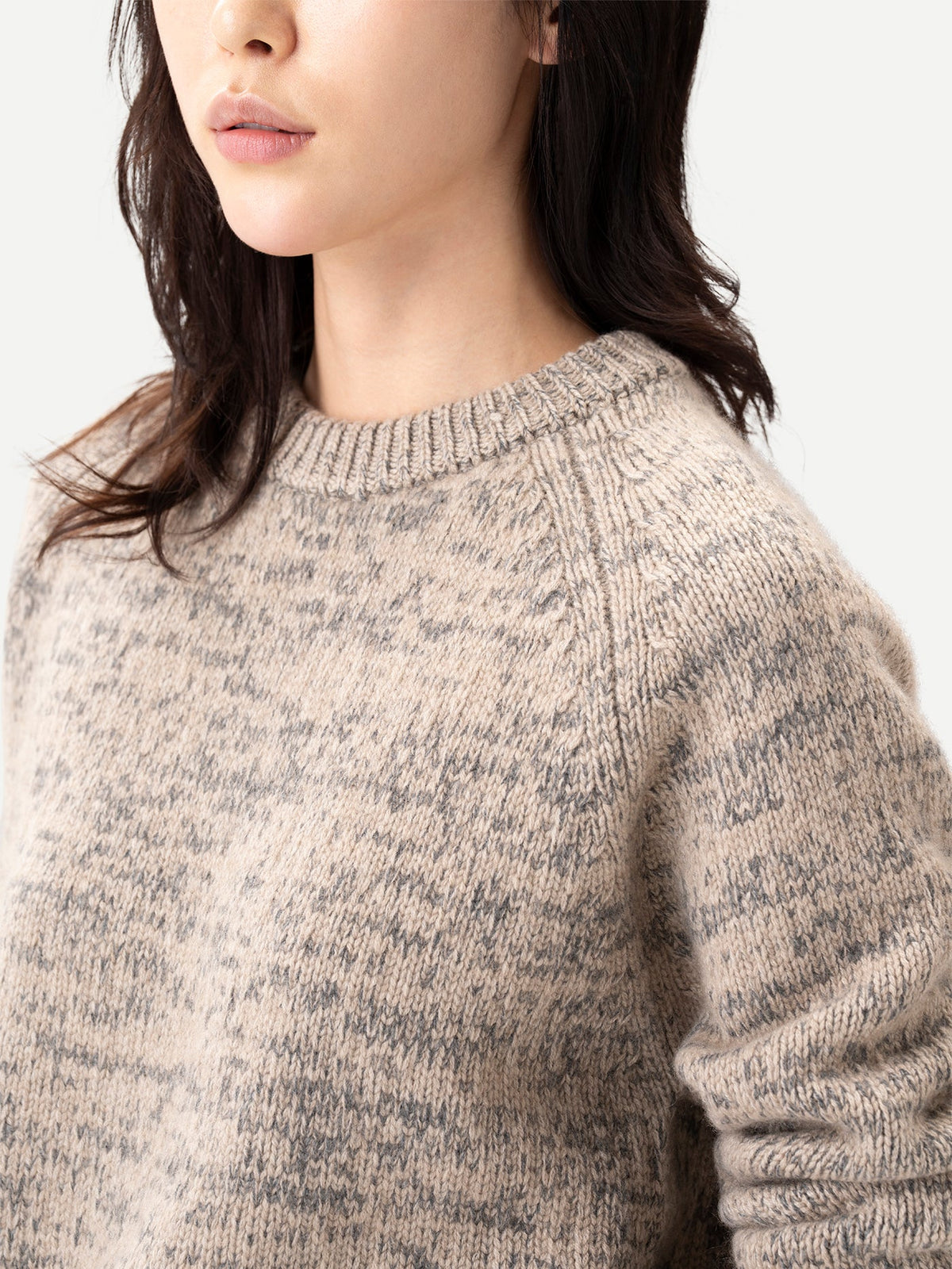 Unisex Mouline Cashmere Sweater — Muted Taupe