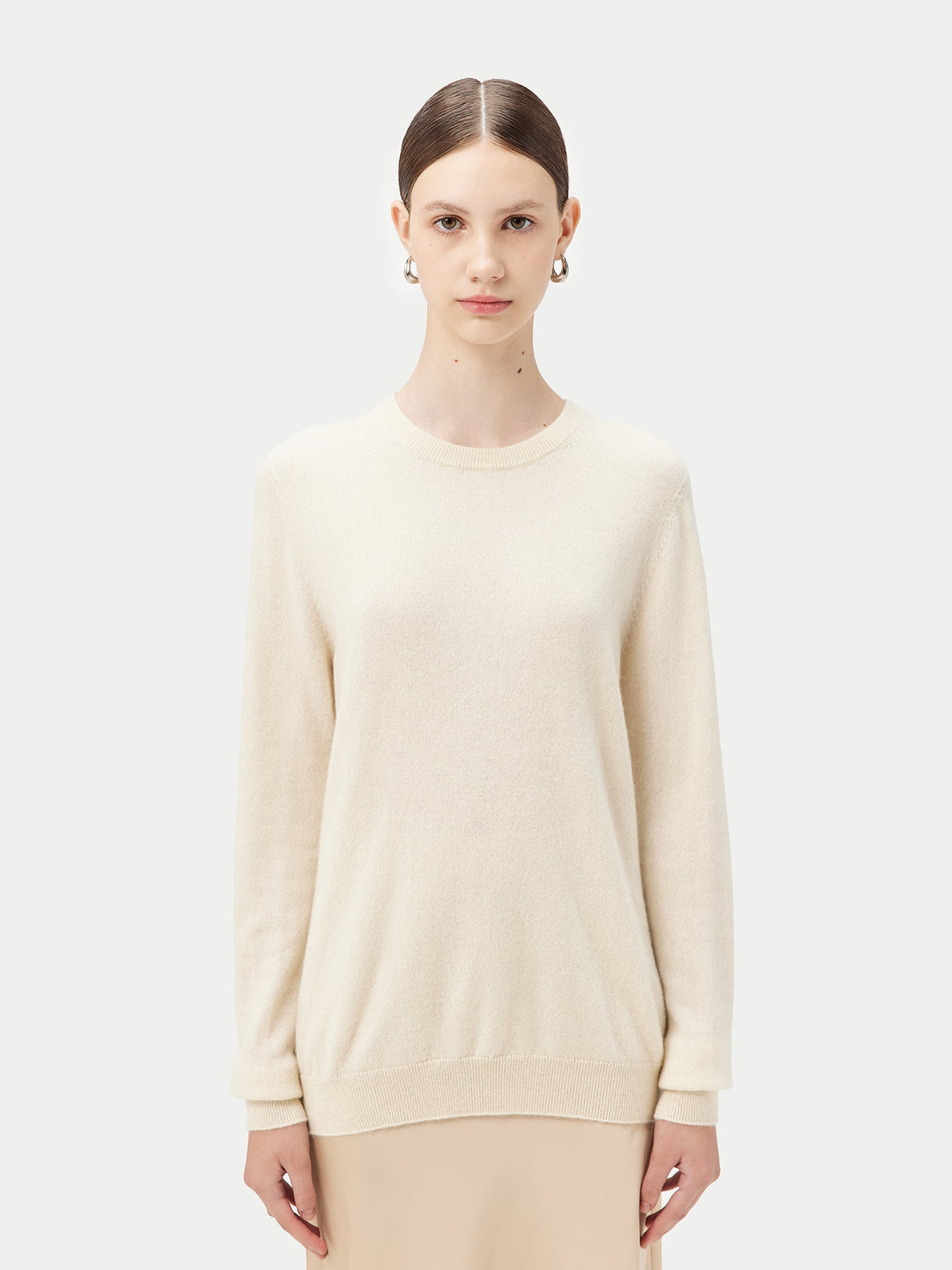 Essential Cashmere Crewneck Sweater — Natural