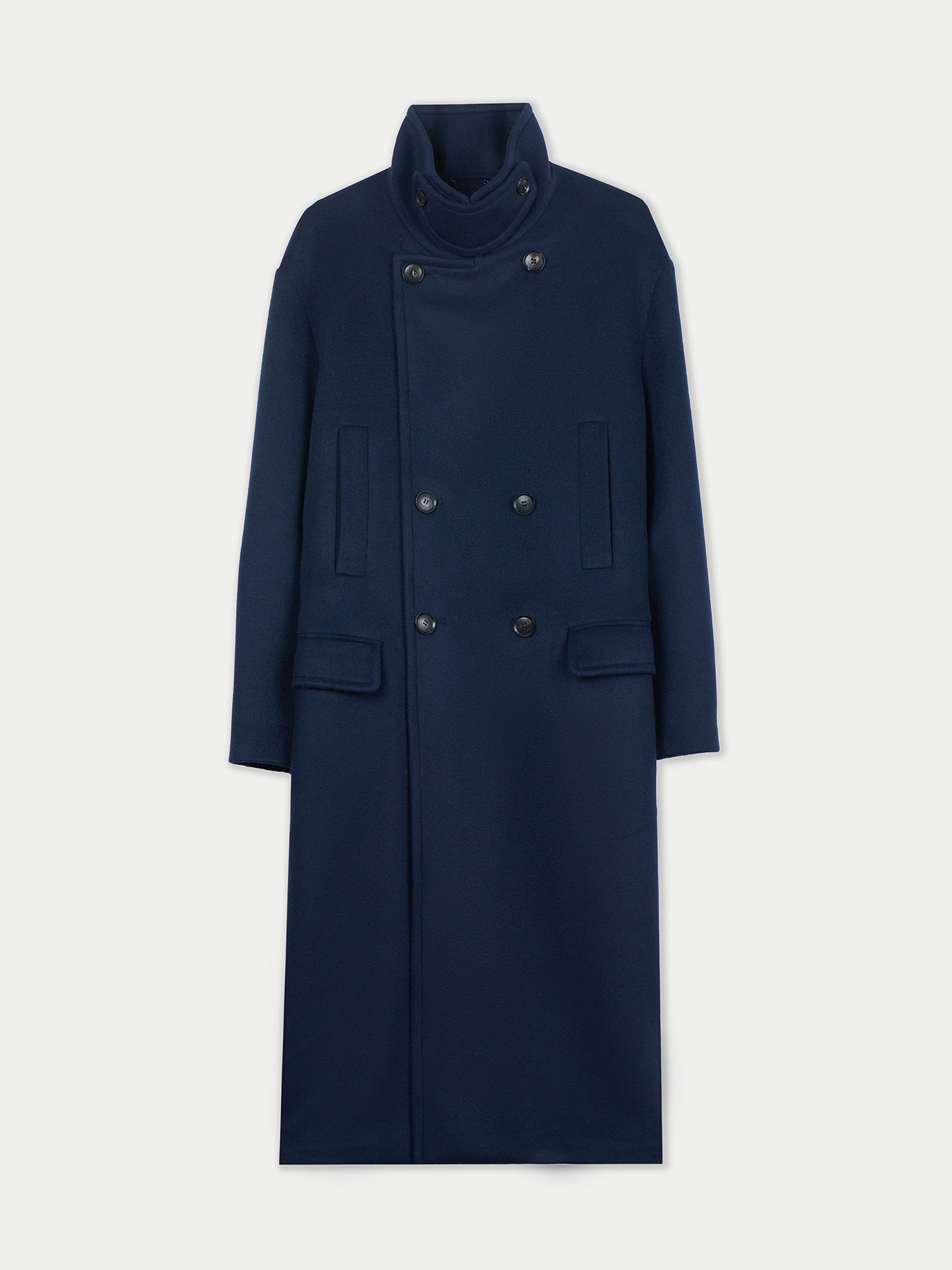 Unisex Cashmere Trench Coat — Navy