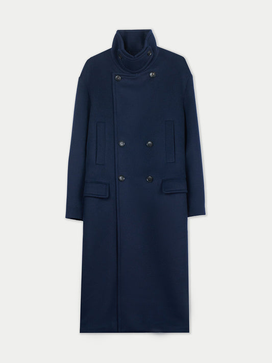 Unisex Cashmere Trench Coat — Navy