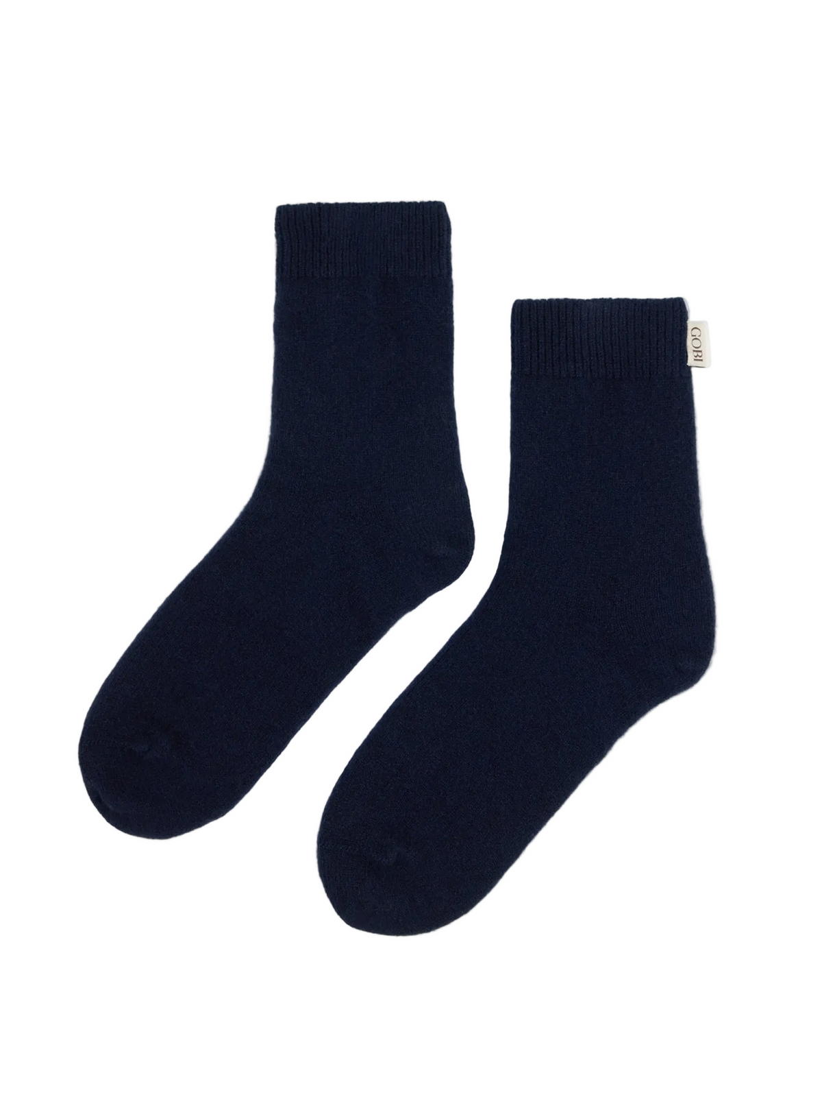 Unisex Cashmere Rib Knit Bed Socks — Navy