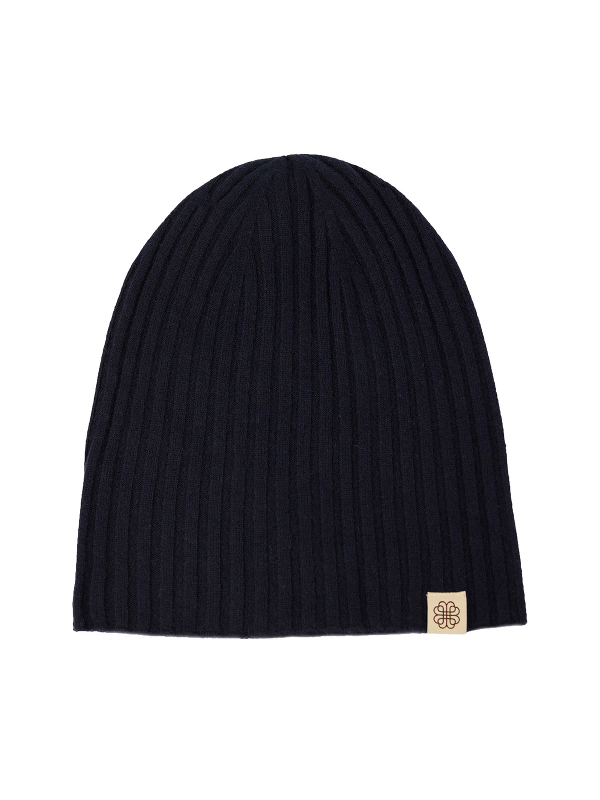 Cashmere Rib Knit Hat — Navy