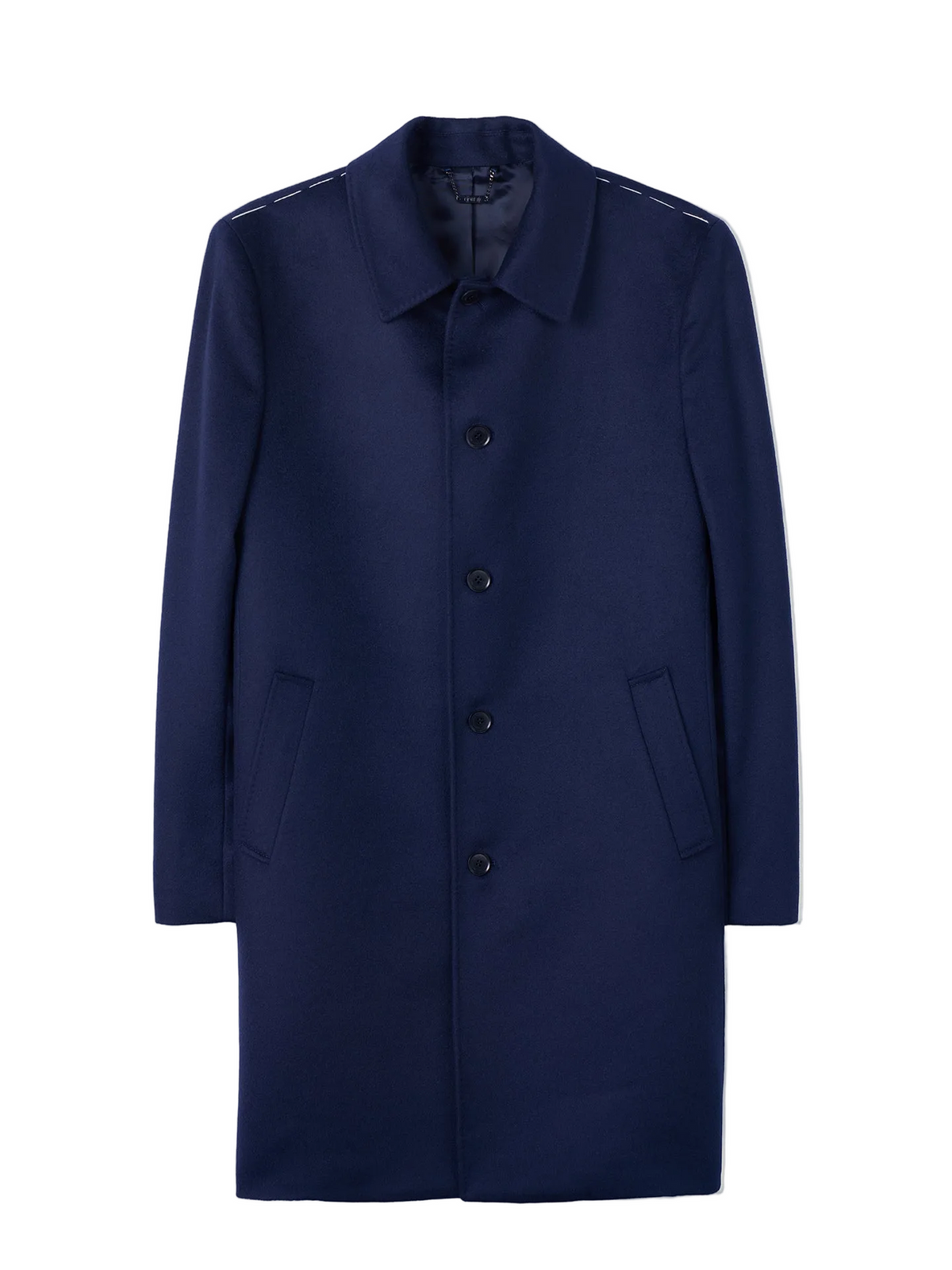 Men's Single-breasted Cashmere Coat — Navy