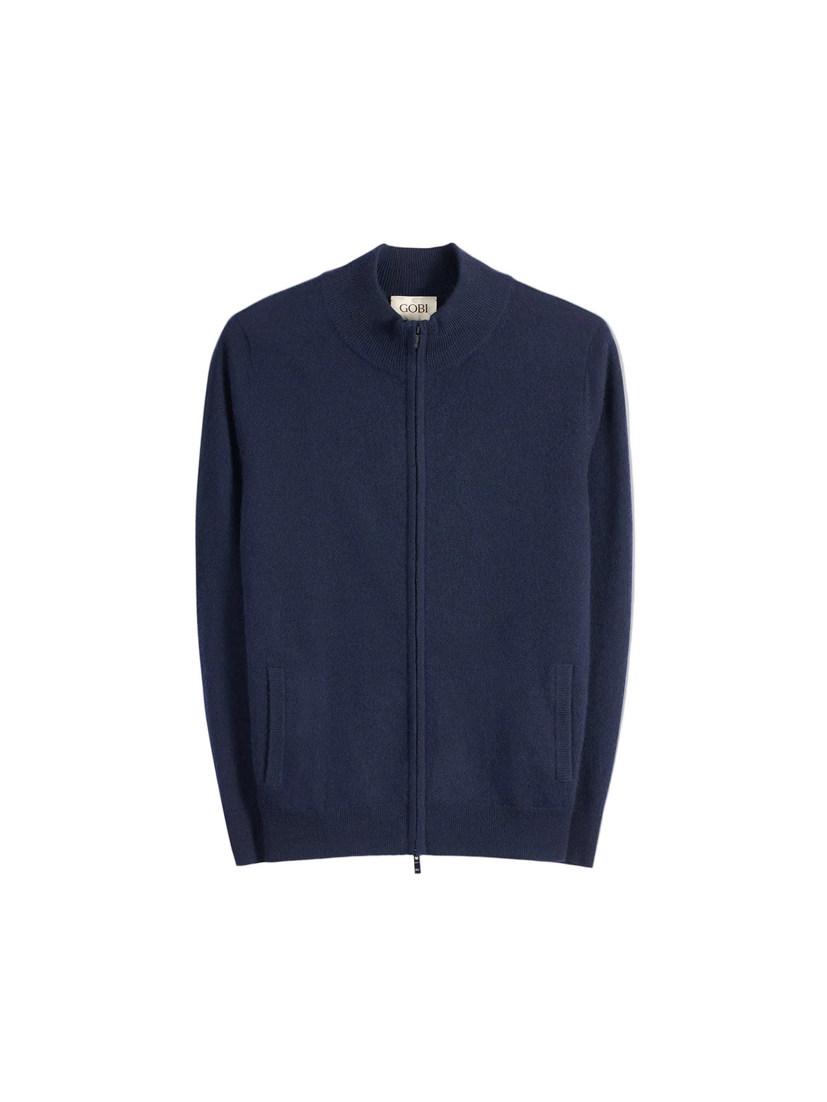 Timeless Cashmere Full-zip Cardigan — Navy