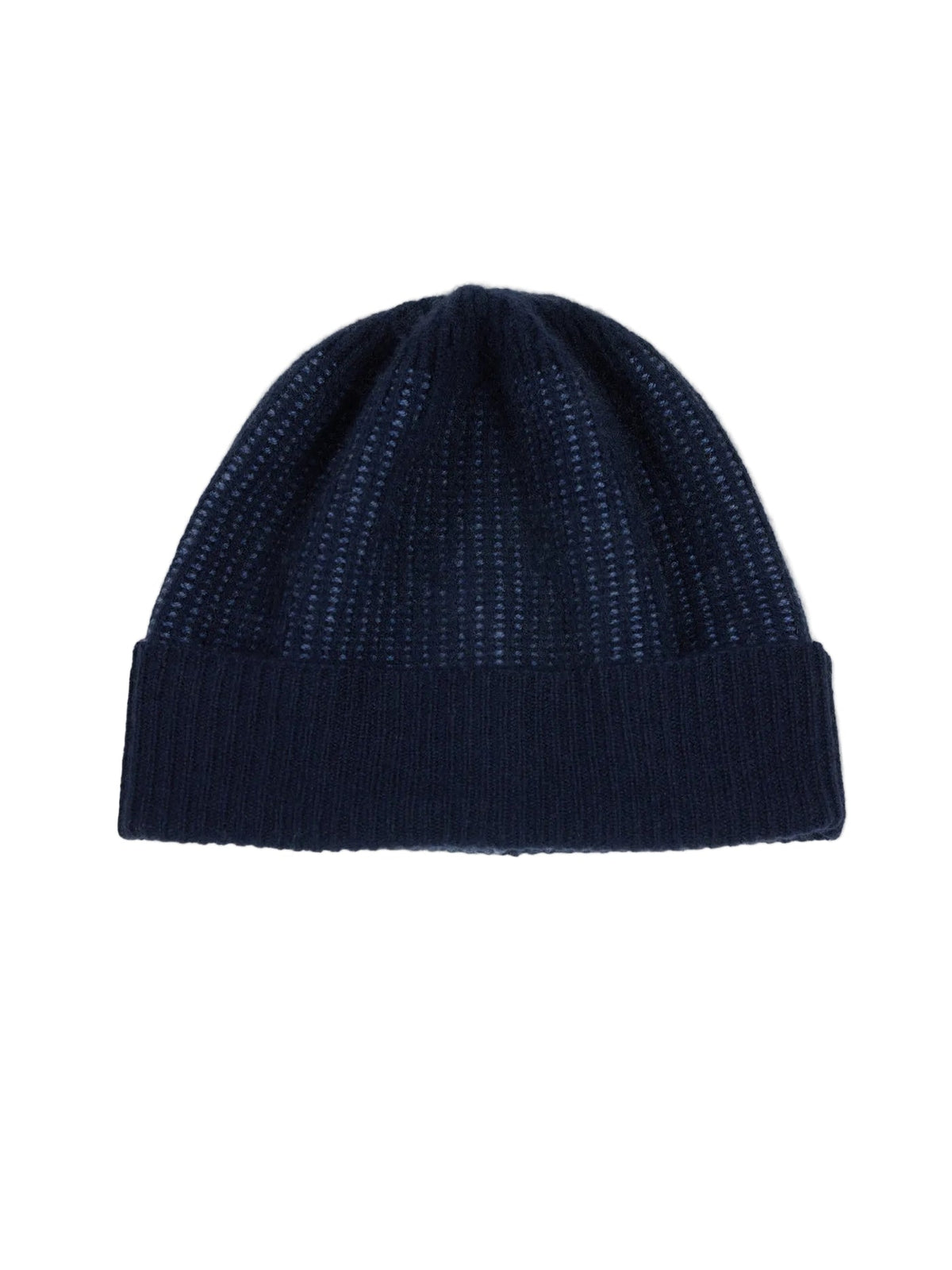 Cashmere Ribbed Knit Hat — Navy