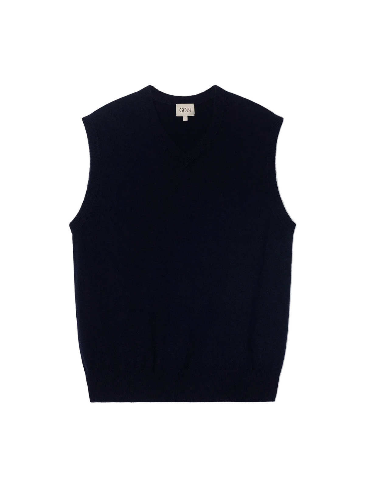 Timeless V-neck Cashmere Vest — Navy