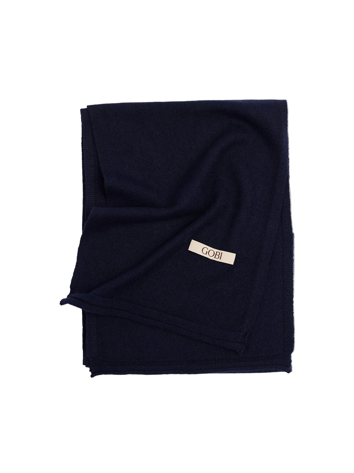 Cashmere Jersey Knit Scarf — Navy