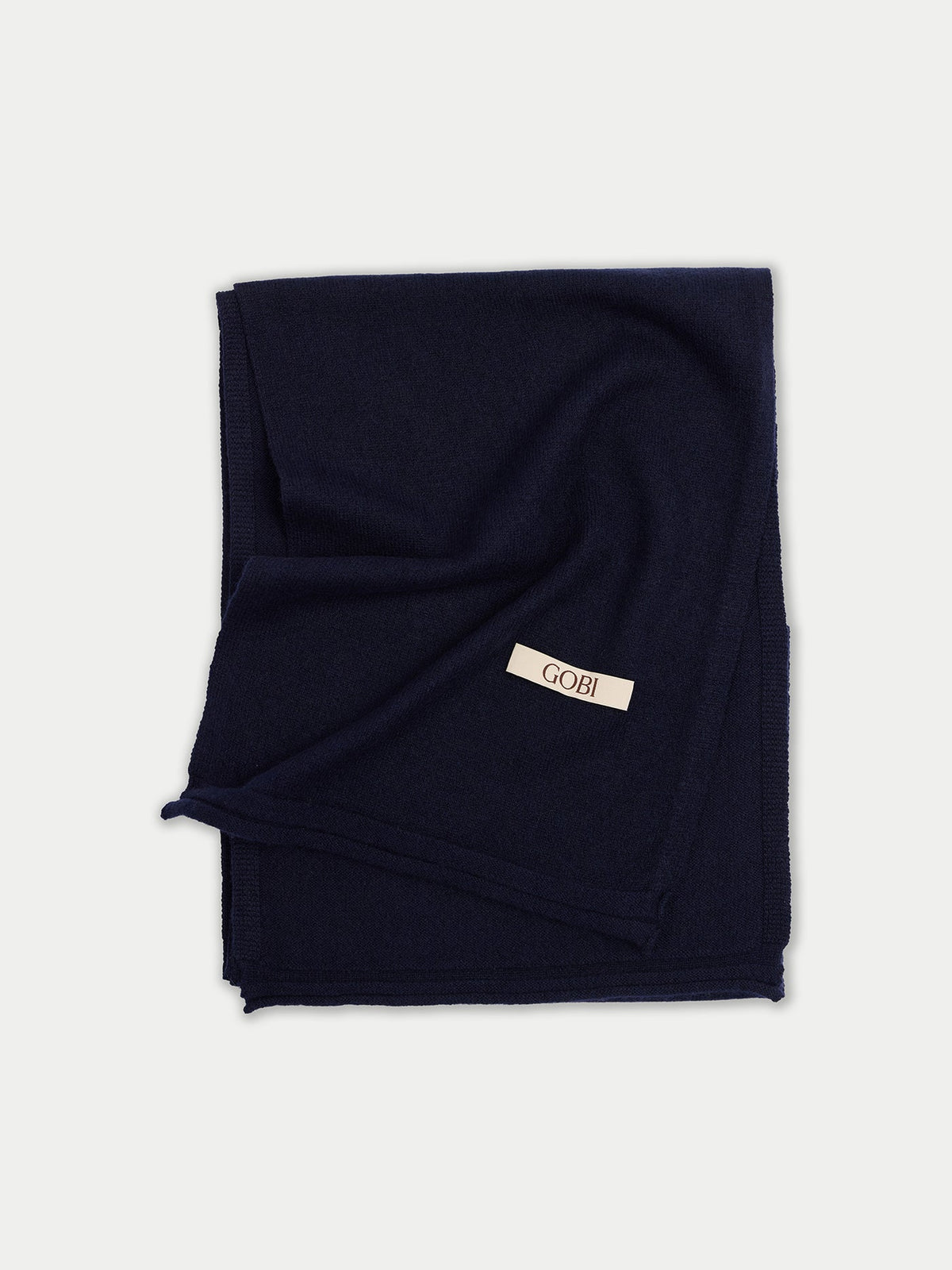 Cashmere Jersey Knit Scarf — Navy