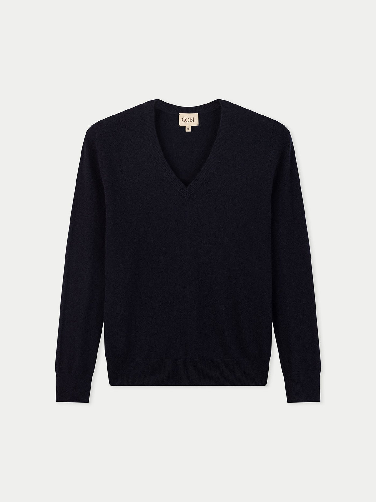 Timeless Cashmere V-neck Sweater — Navy