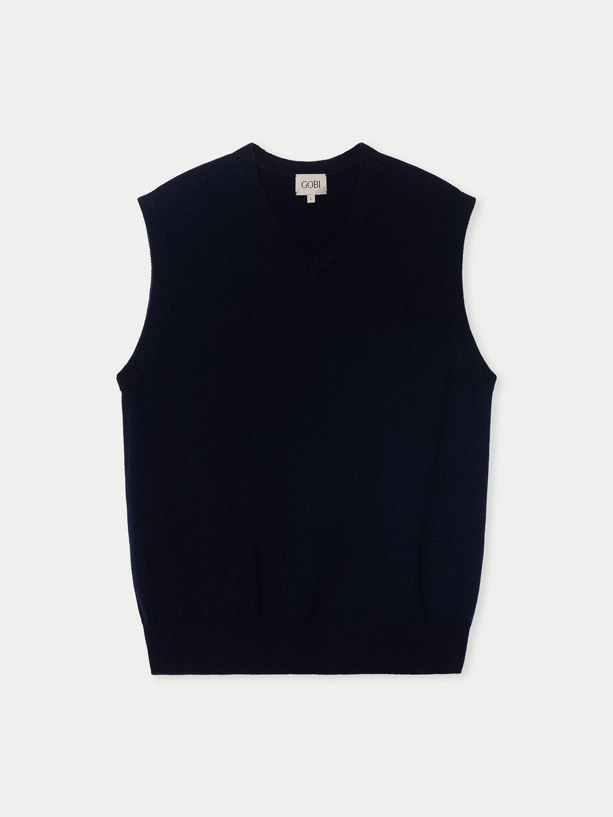 Timeless V-neck Cashmere Vest — Navy