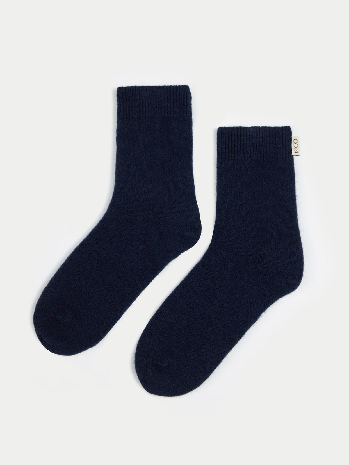 Unisex Cashmere Rib Knit Bed Socks — Navy