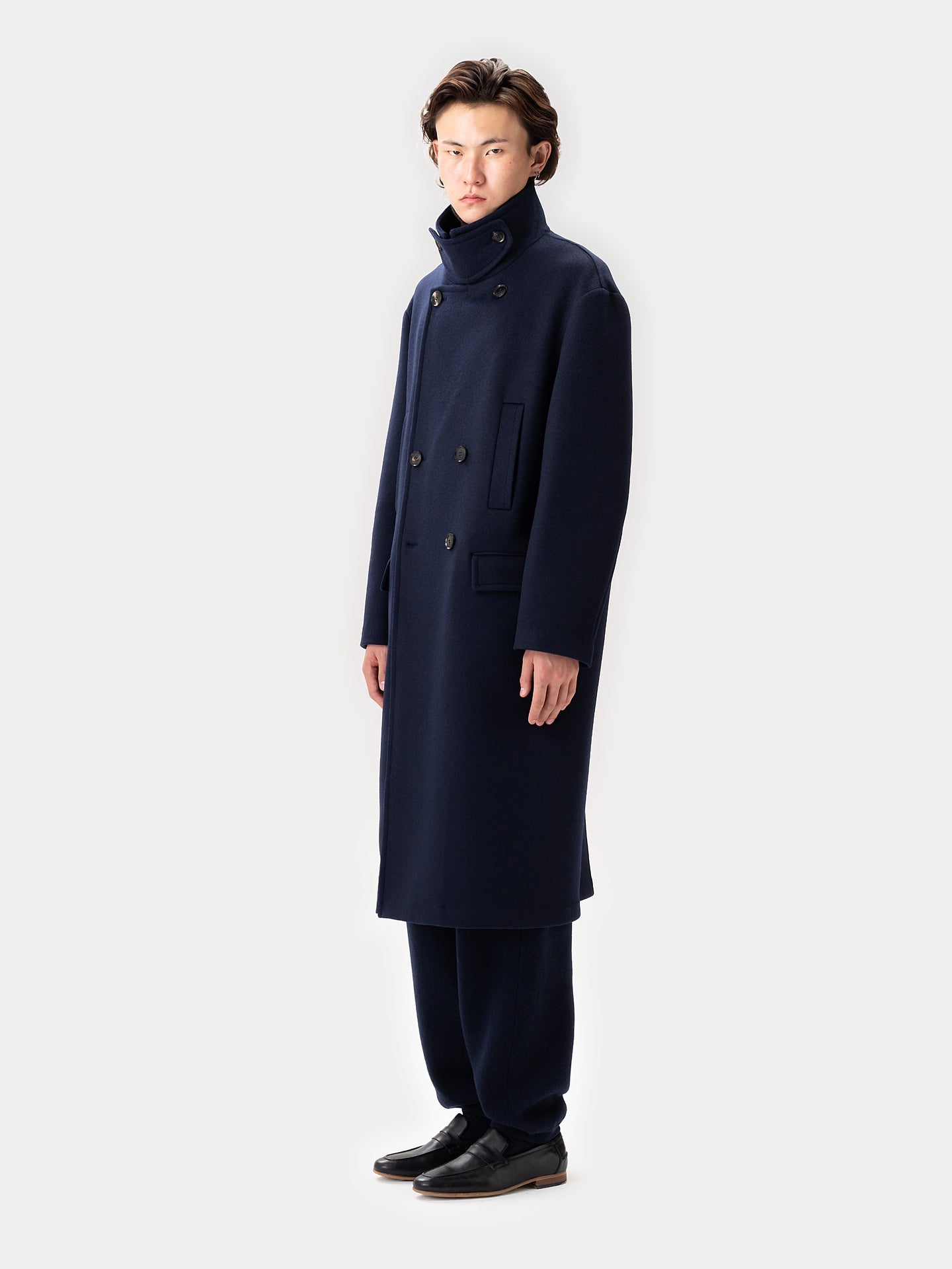 Unisex Cashmere Trench Coat — Navy