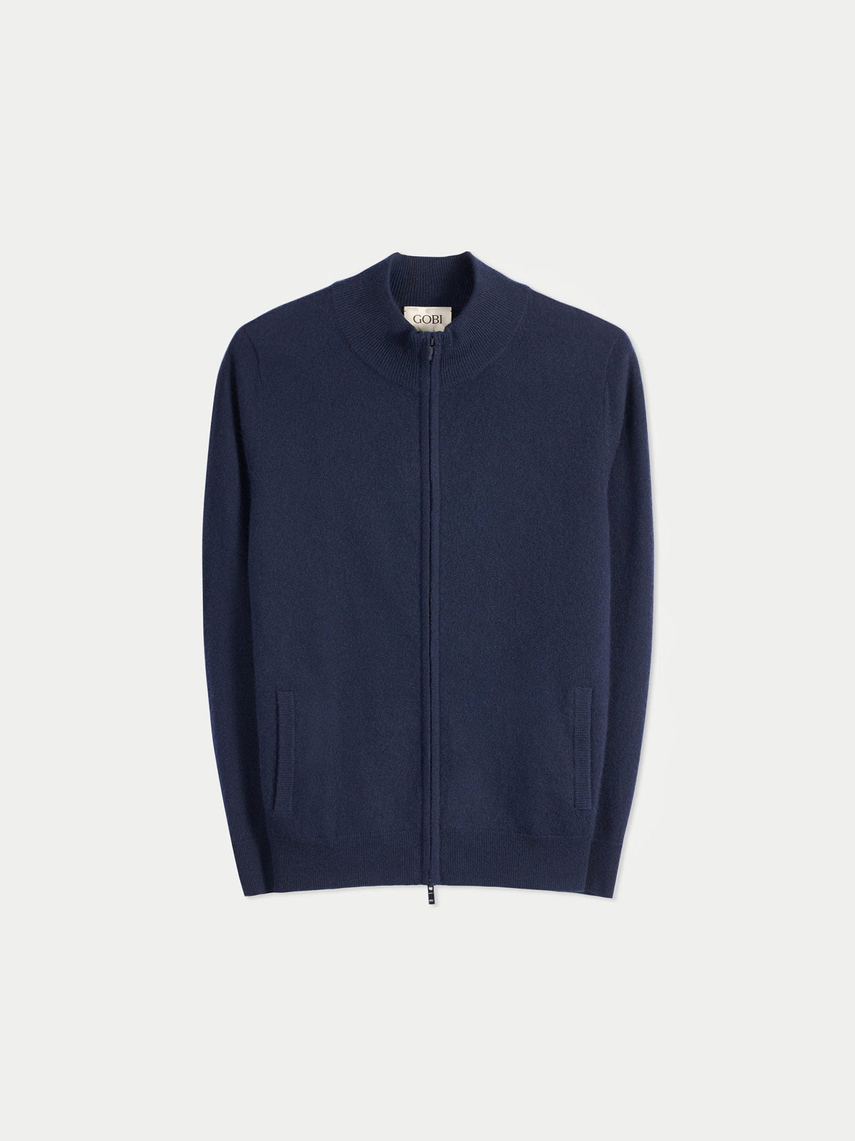 Timeless Cashmere Full-zip Cardigan — Navy