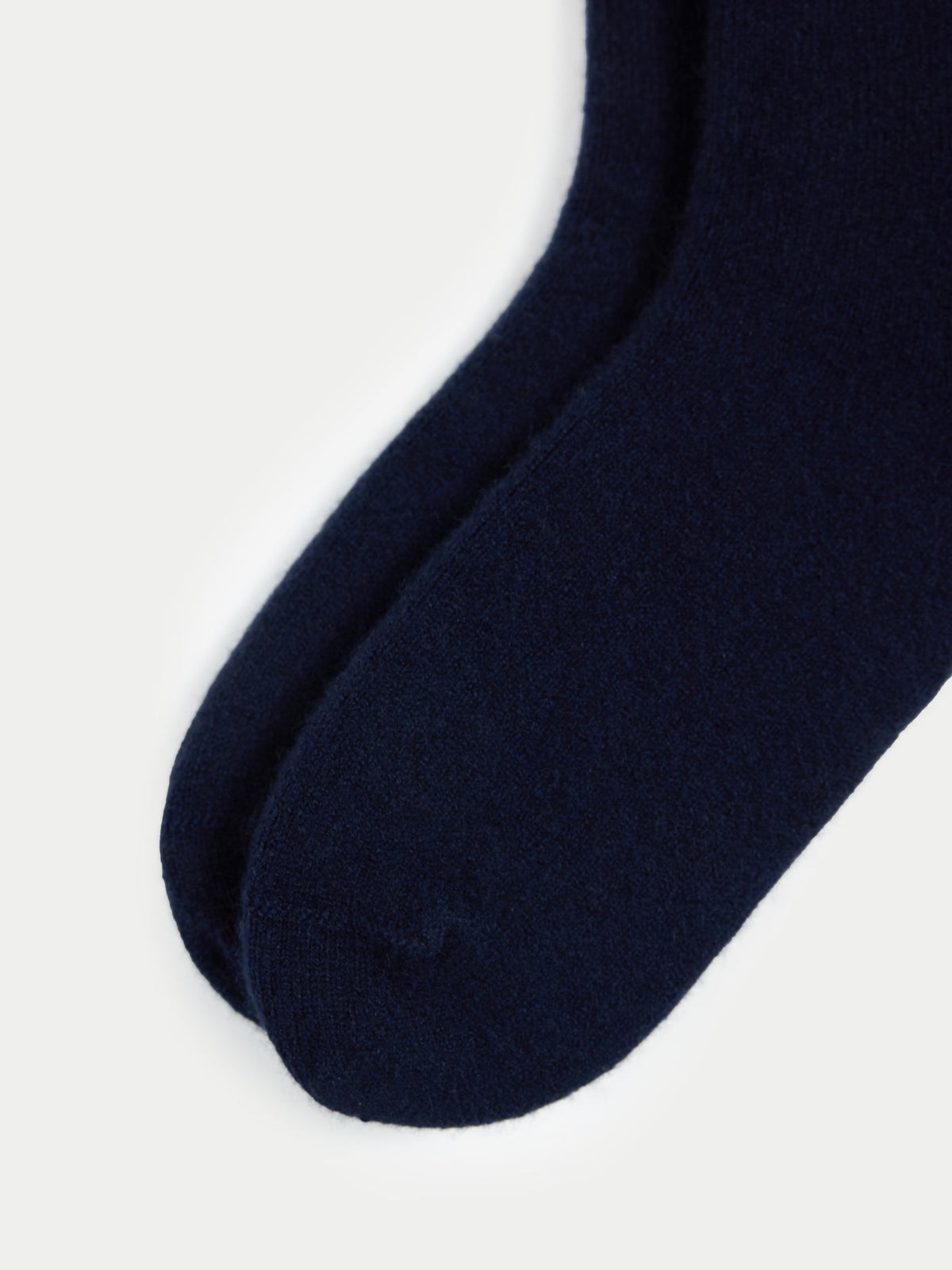 Unisex Cashmere Rib Knit Bed Socks — Navy