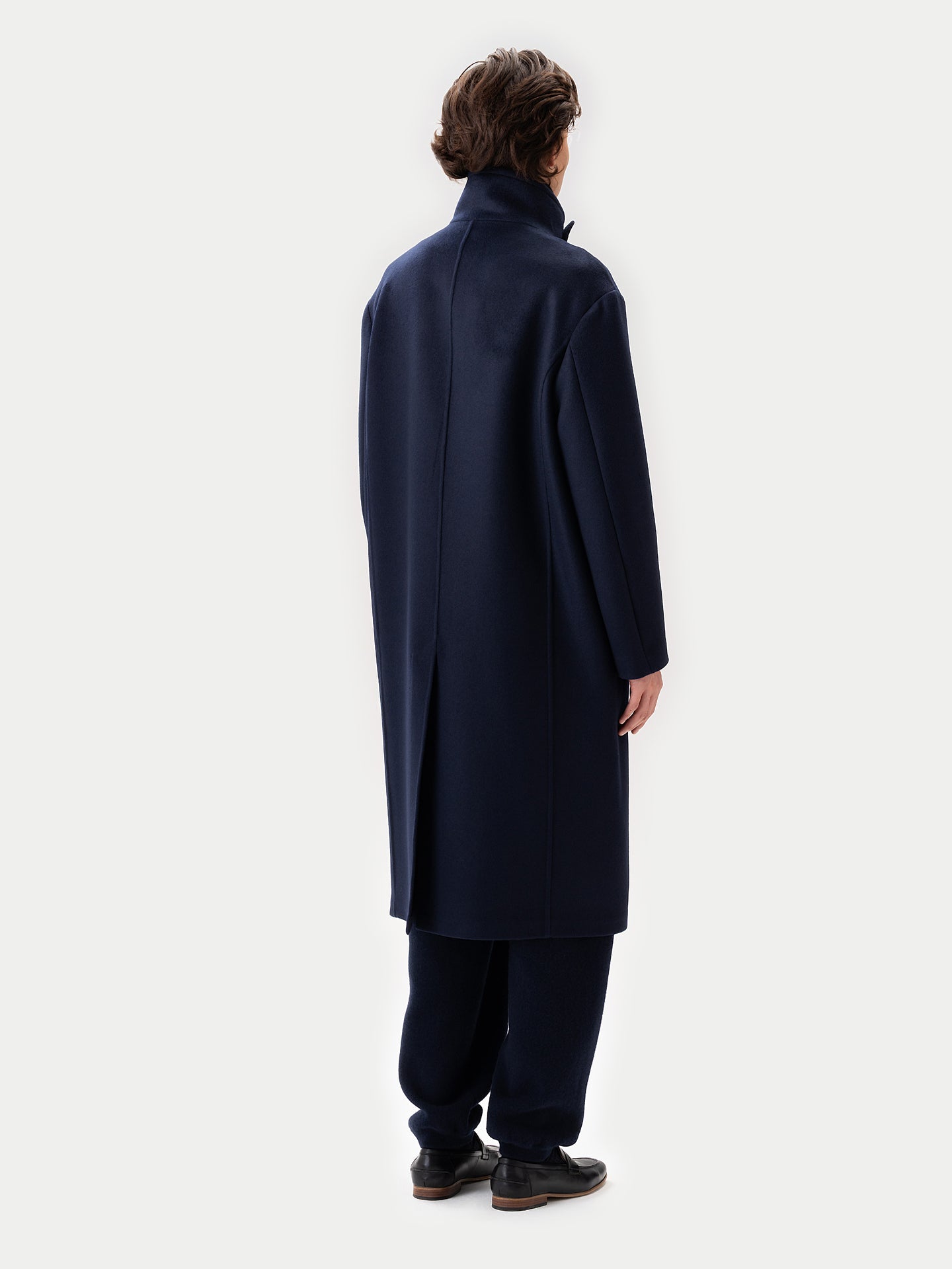 Unisex Cashmere Trench Coat — Navy