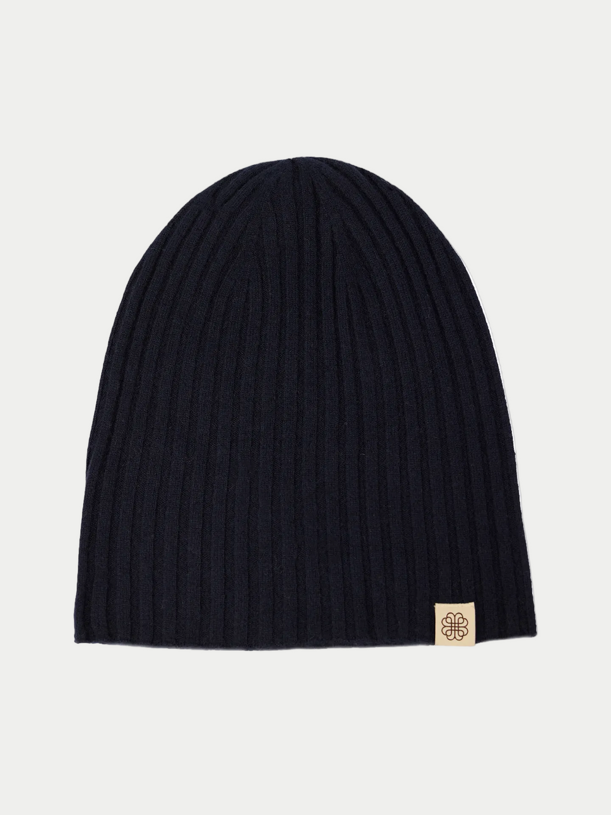 Cashmere Rib Knit Hat — Navy
