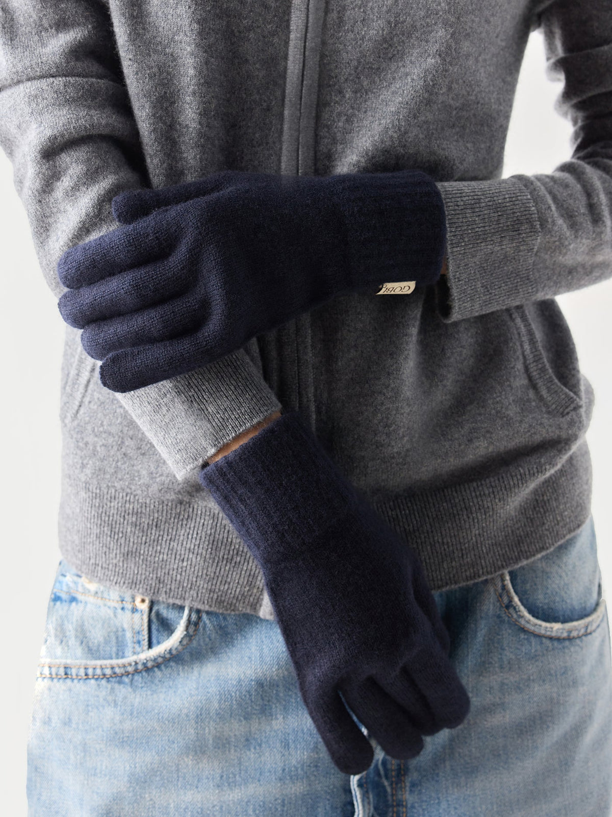 Essential Knit Cashmere Gloves — Navy